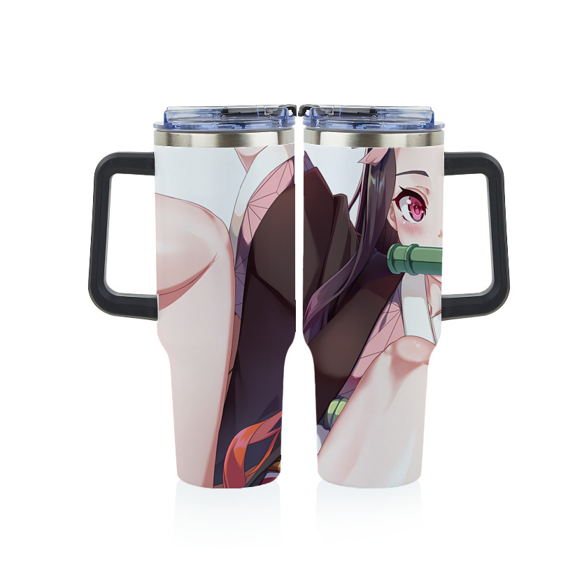 （画像用） 鬼滅の刃（きめつのやいば）竈門 禰󠄀豆子／かまど ねずこ Kamado Nezuko 1200ｍLフルプリント車用タンブラー