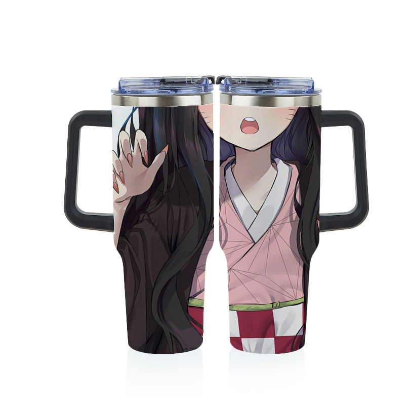 （画像用） 鬼滅の刃（きめつのやいば）竈門 禰󠄀豆子／かまど ねずこ Kamado Nezuko 1200ｍLフルプリント車用タンブラー