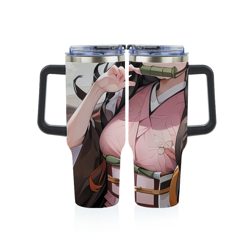 （画像用） 鬼滅の刃（きめつのやいば）竈門 禰󠄀豆子／かまど ねずこ Kamado Nezuko 1200ｍLフルプリント車用タンブラー