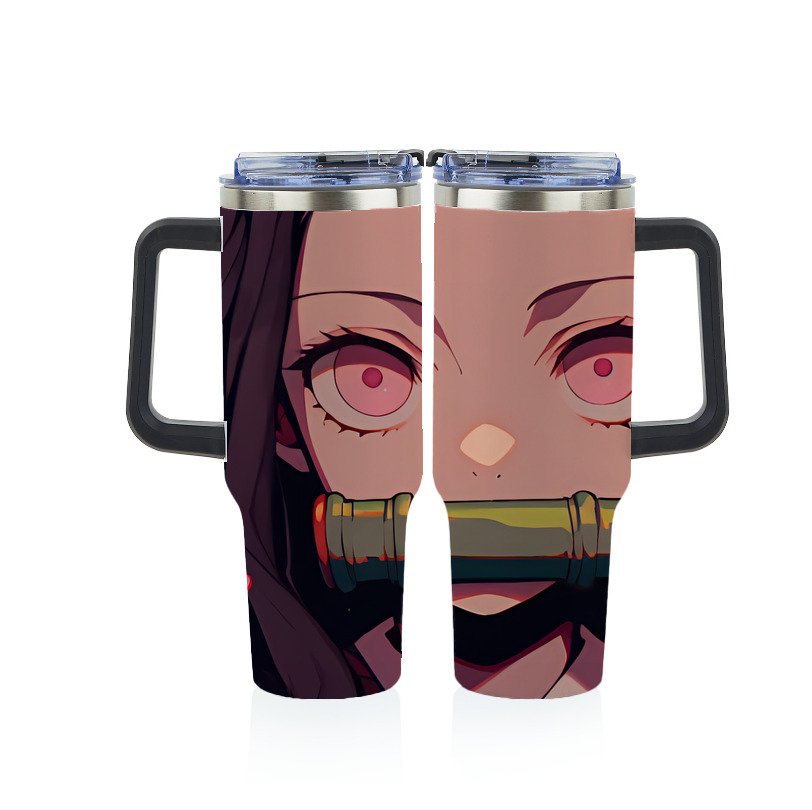 （画像用） 鬼滅の刃（きめつのやいば）竈門 禰󠄀豆子／かまど ねずこ Kamado Nezuko 1200ｍLフルプリント車用タンブラー