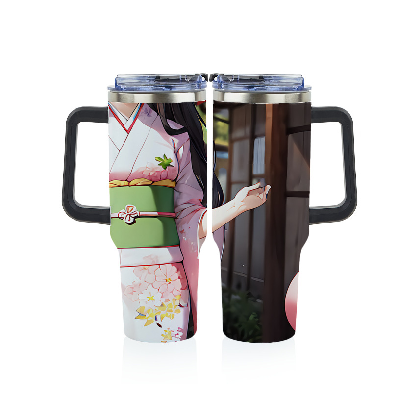 （画像用） 鬼滅の刃（きめつのやいば）竈門 禰󠄀豆子／かまど ねずこ Kamado Nezuko 1200ｍLフルプリント車用タンブラー