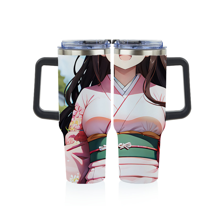 （画像用） 鬼滅の刃（きめつのやいば）竈門 禰󠄀豆子／かまど ねずこ Kamado Nezuko 1200ｍLフルプリント車用タンブラー