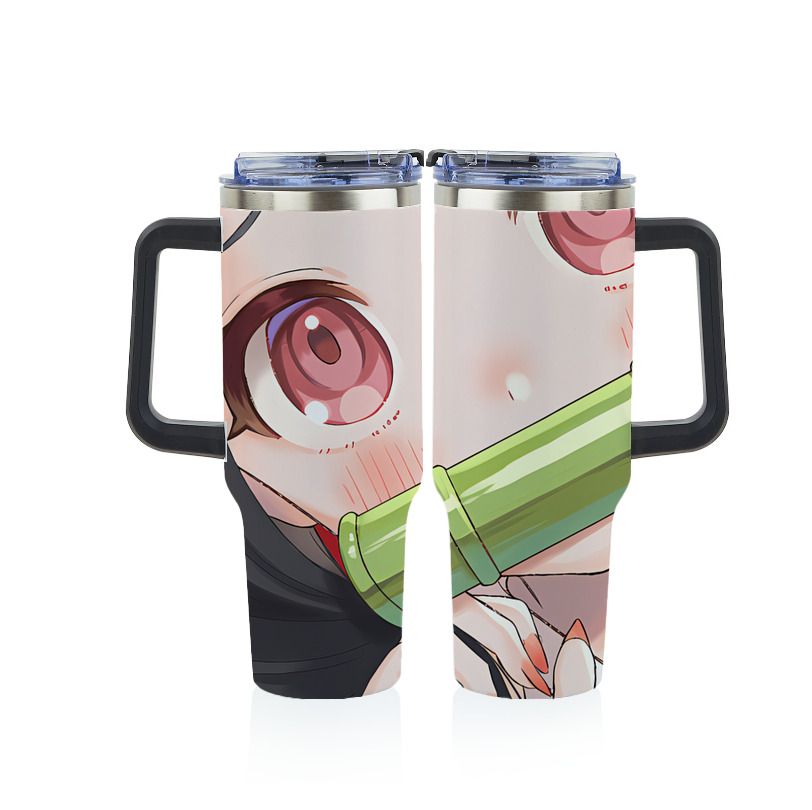 （画像用） 鬼滅の刃（きめつのやいば）竈門 禰󠄀豆子／かまど ねずこ Kamado Nezuko 1200ｍLフルプリント車用タンブラー