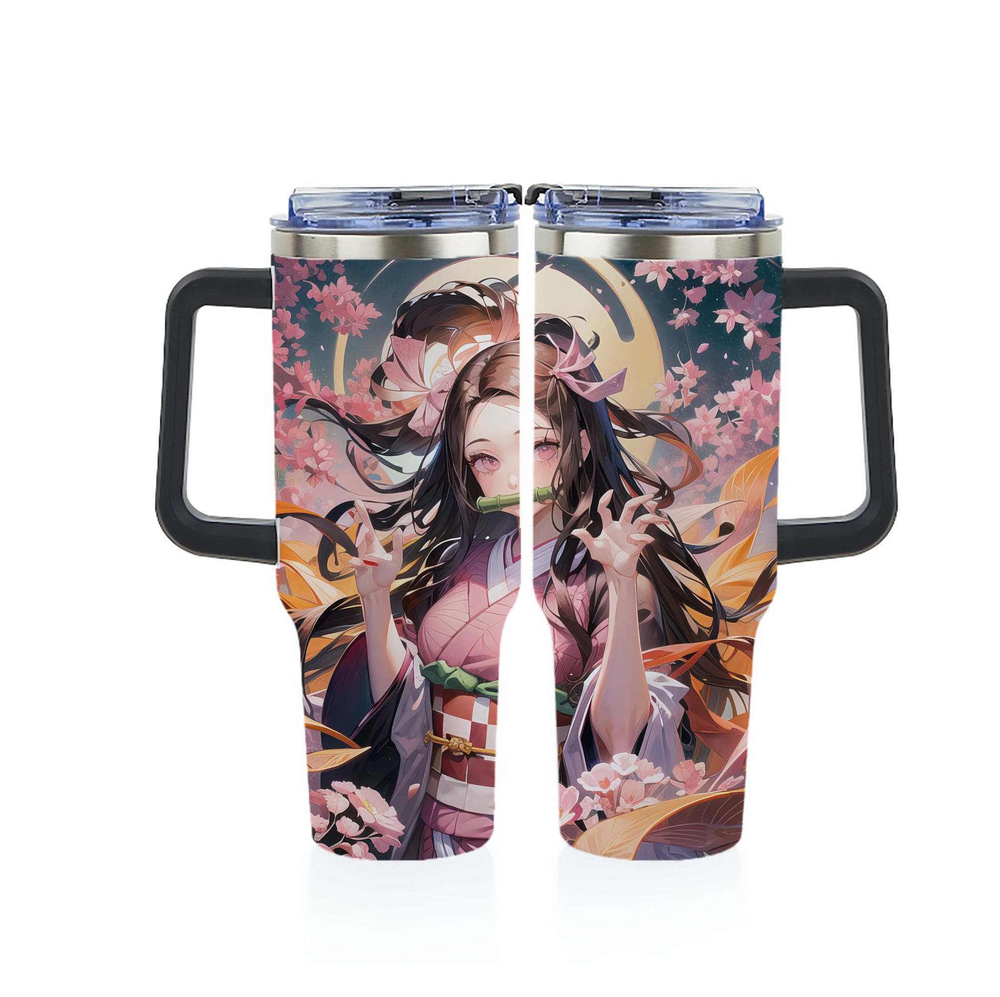 （画像用） 鬼滅の刃（きめつのやいば）竈門 禰󠄀豆子／かまど ねずこ Kamado Nezuko 1200ｍLフルプリント車用タンブラー