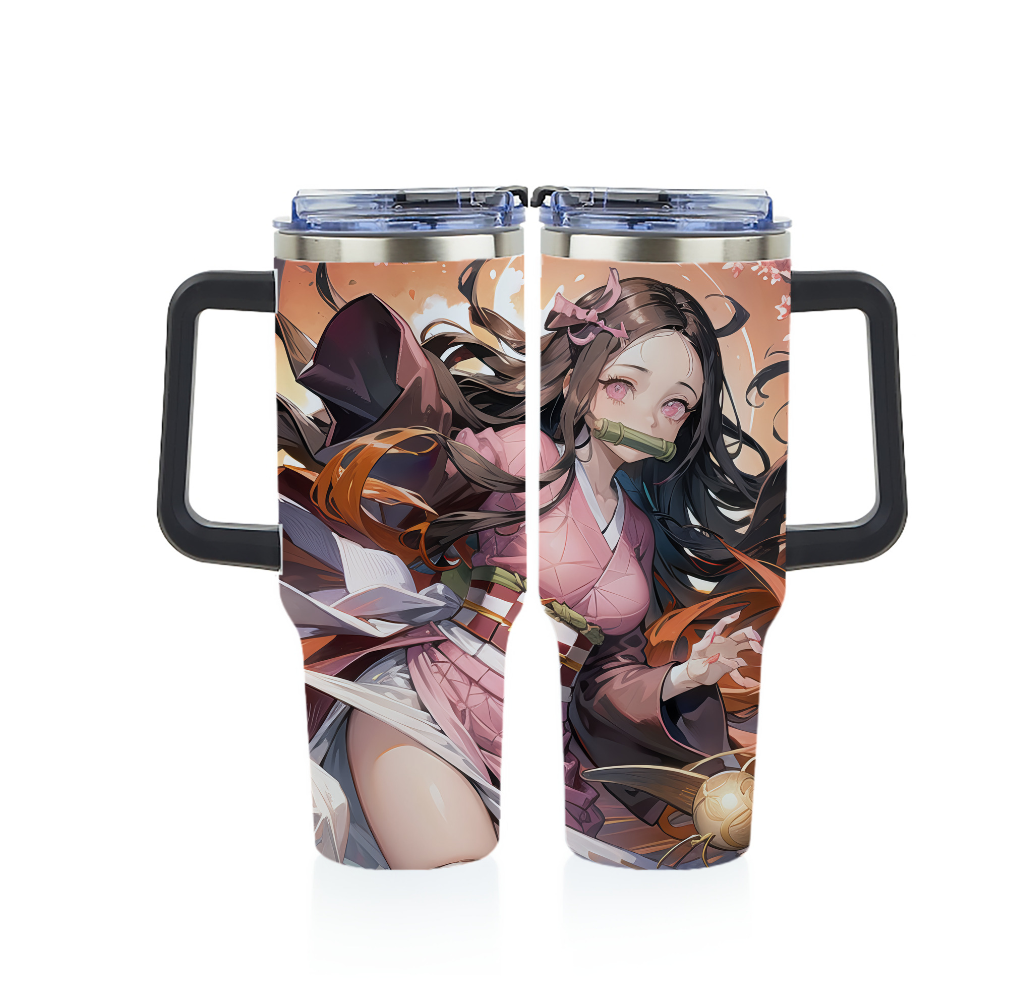 （画像用） 鬼滅の刃（きめつのやいば）竈門 禰󠄀豆子／かまど ねずこ Kamado Nezuko 1200ｍLフルプリント車用タンブラー