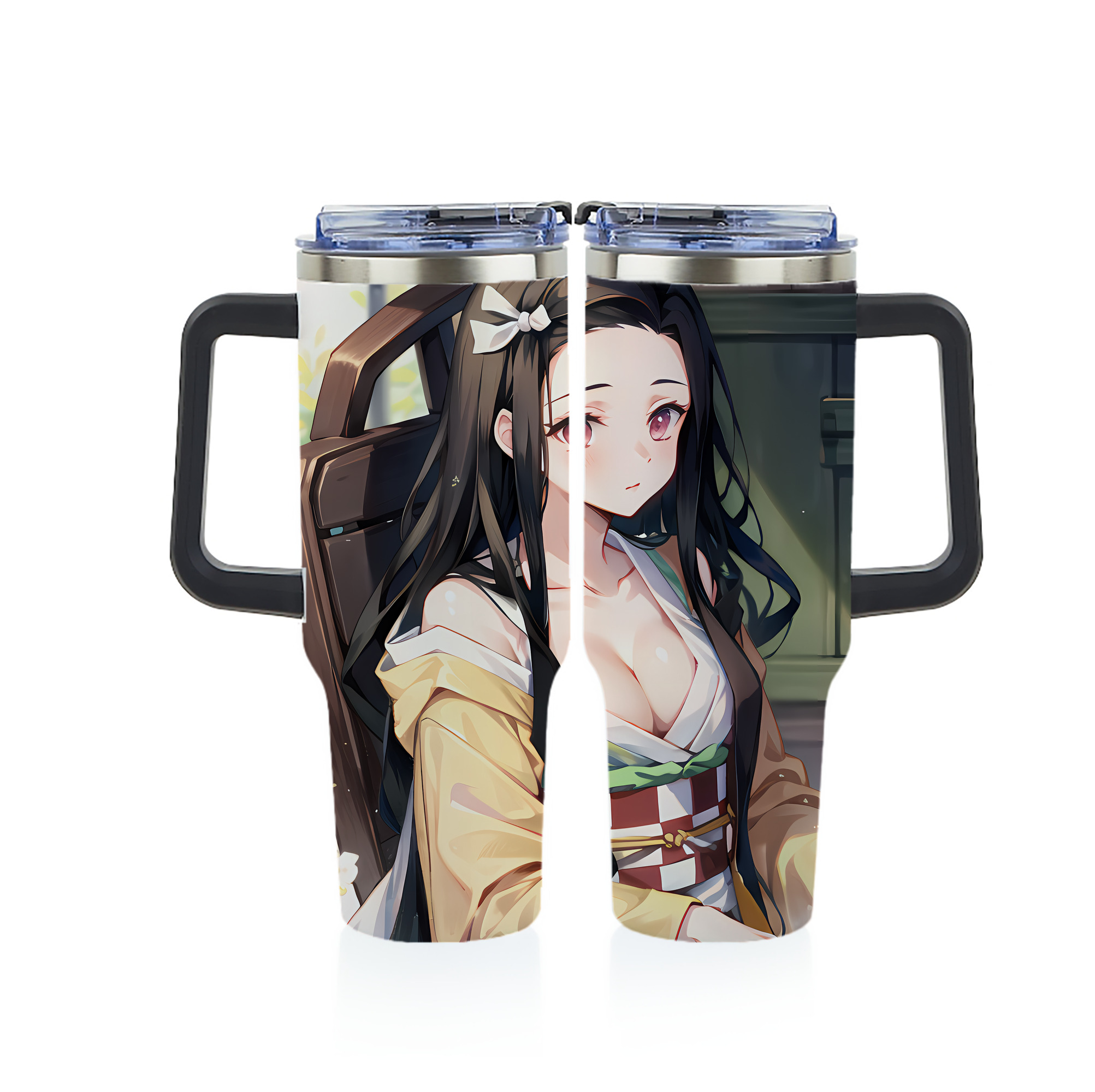 （画像用） 鬼滅の刃（きめつのやいば）竈門 禰󠄀豆子／かまど ねずこ Kamado Nezuko 1200ｍLフルプリント車用タンブラー