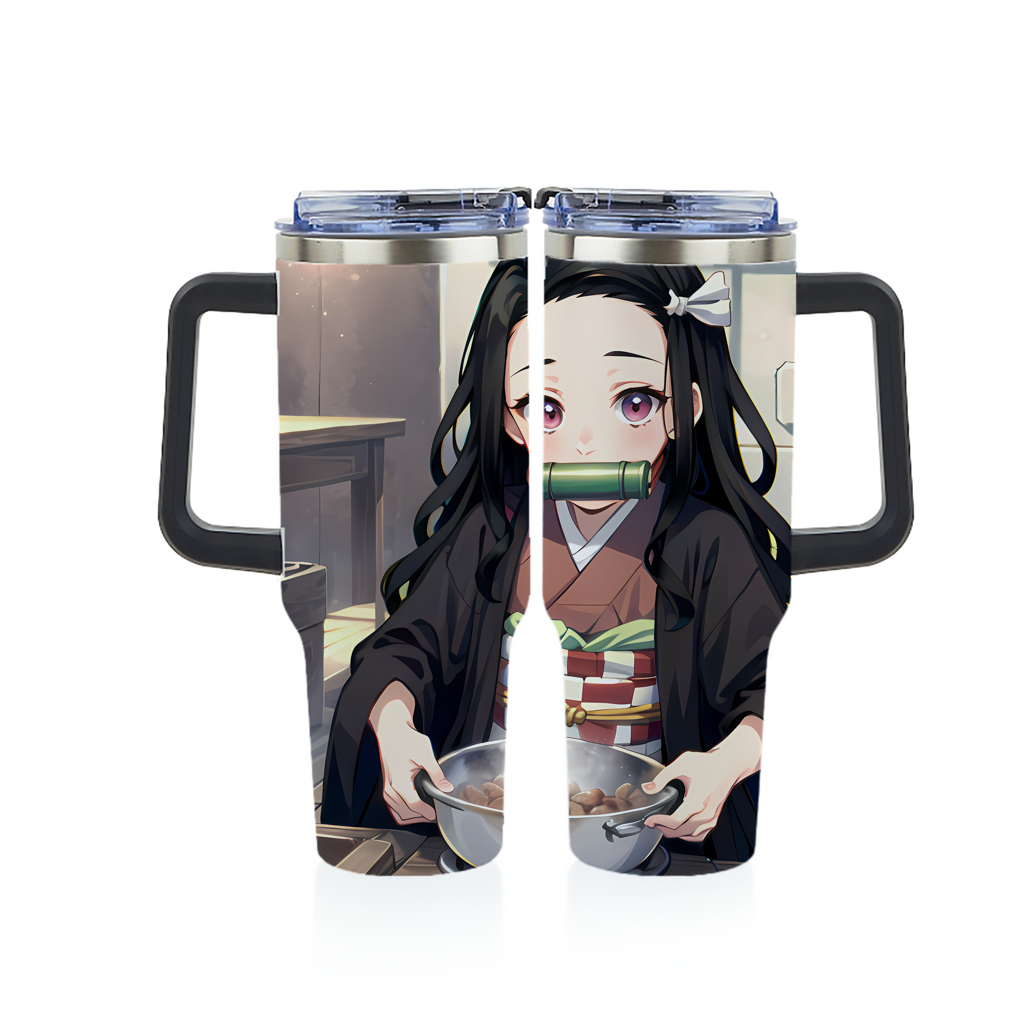 （画像用） 鬼滅の刃（きめつのやいば）竈門 禰󠄀豆子／かまど ねずこ Kamado Nezuko 1200ｍLフルプリント車用タンブラー