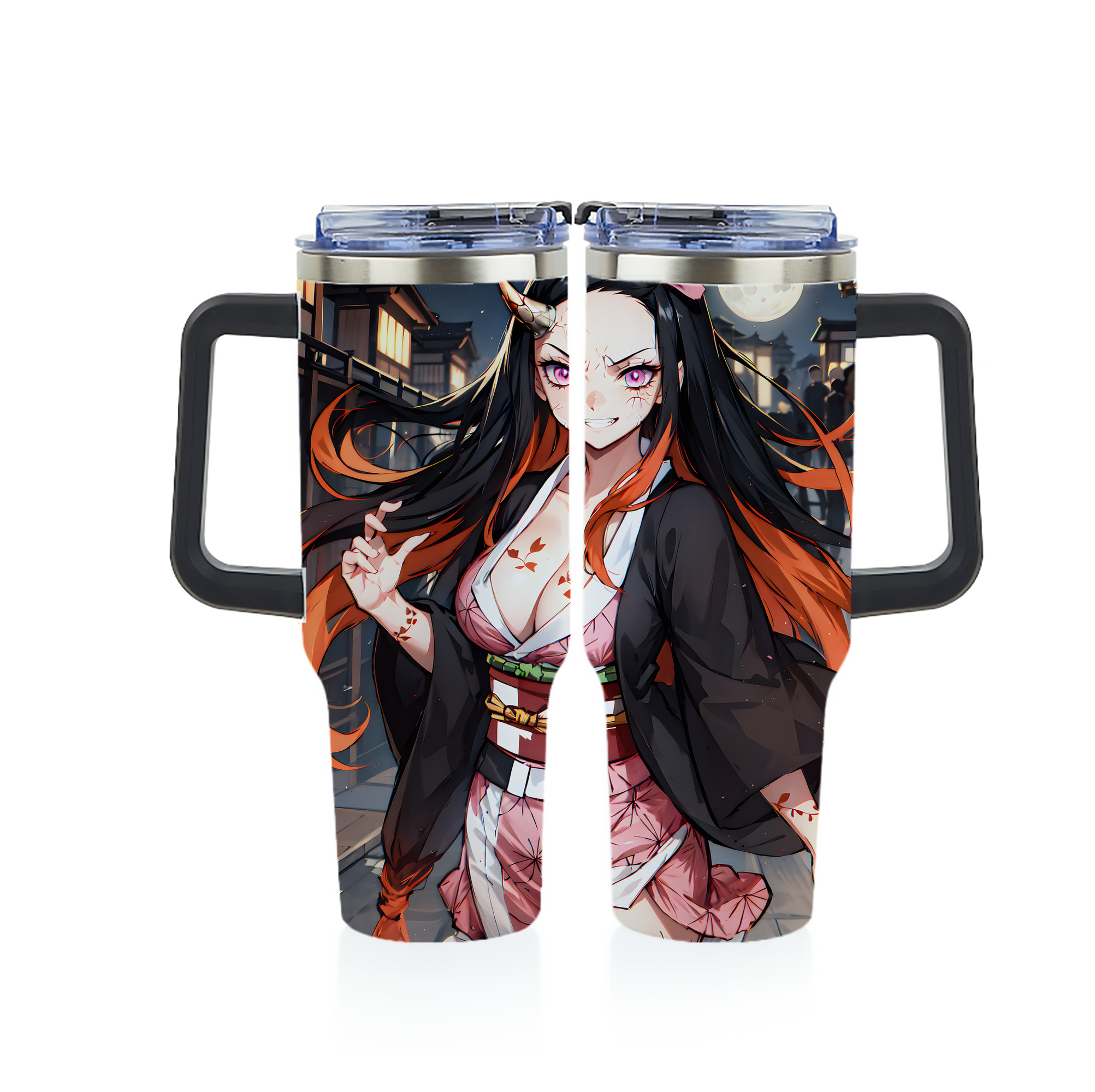 （画像用） 鬼滅の刃（きめつのやいば）竈門 禰󠄀豆子／かまど ねずこ Kamado Nezuko 1200ｍLフルプリント車用タンブラー
