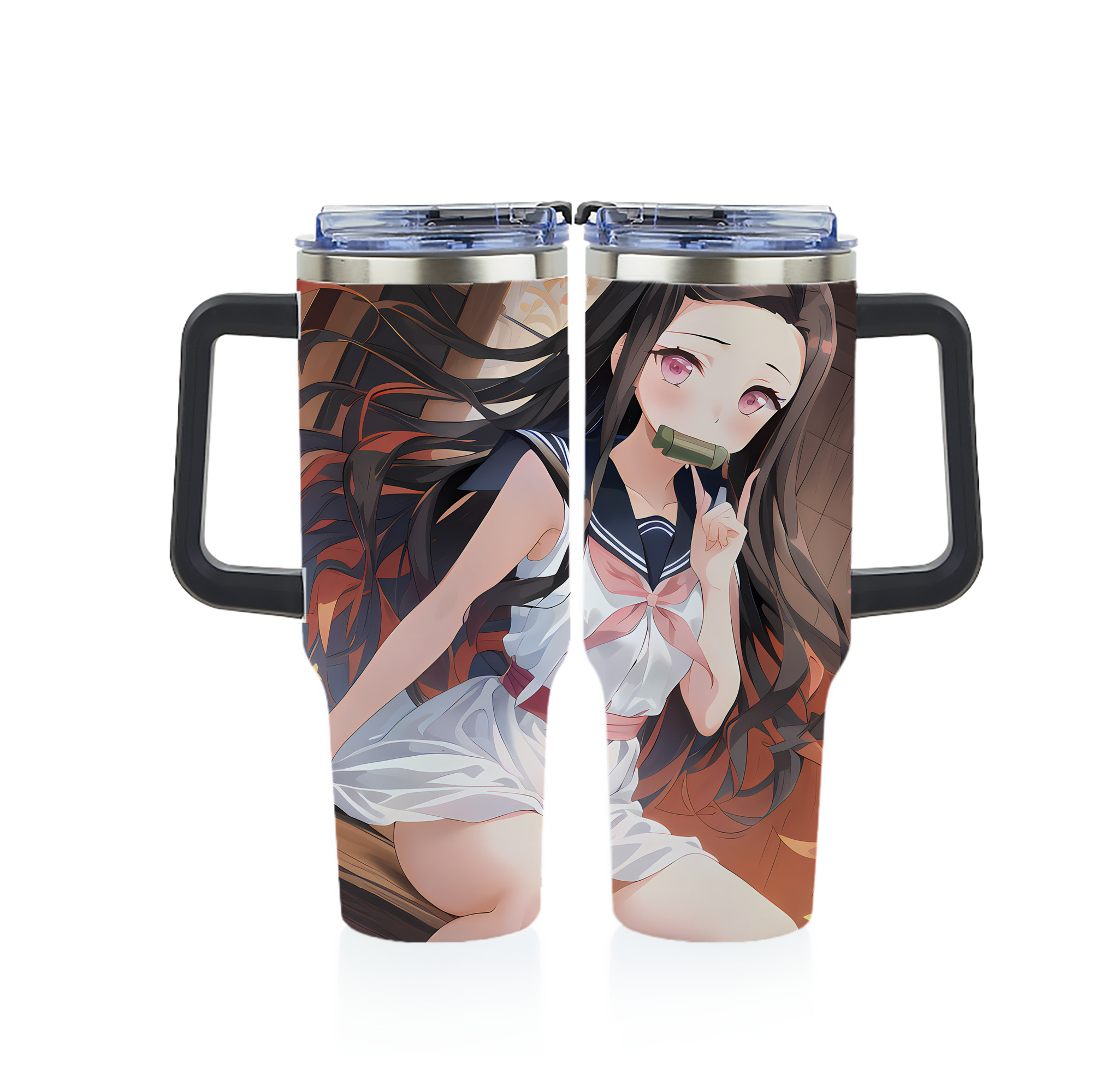 （画像用） 鬼滅の刃（きめつのやいば）竈門 禰󠄀豆子／かまど ねずこ Kamado Nezuko 1200ｍLフルプリント車用タンブラー