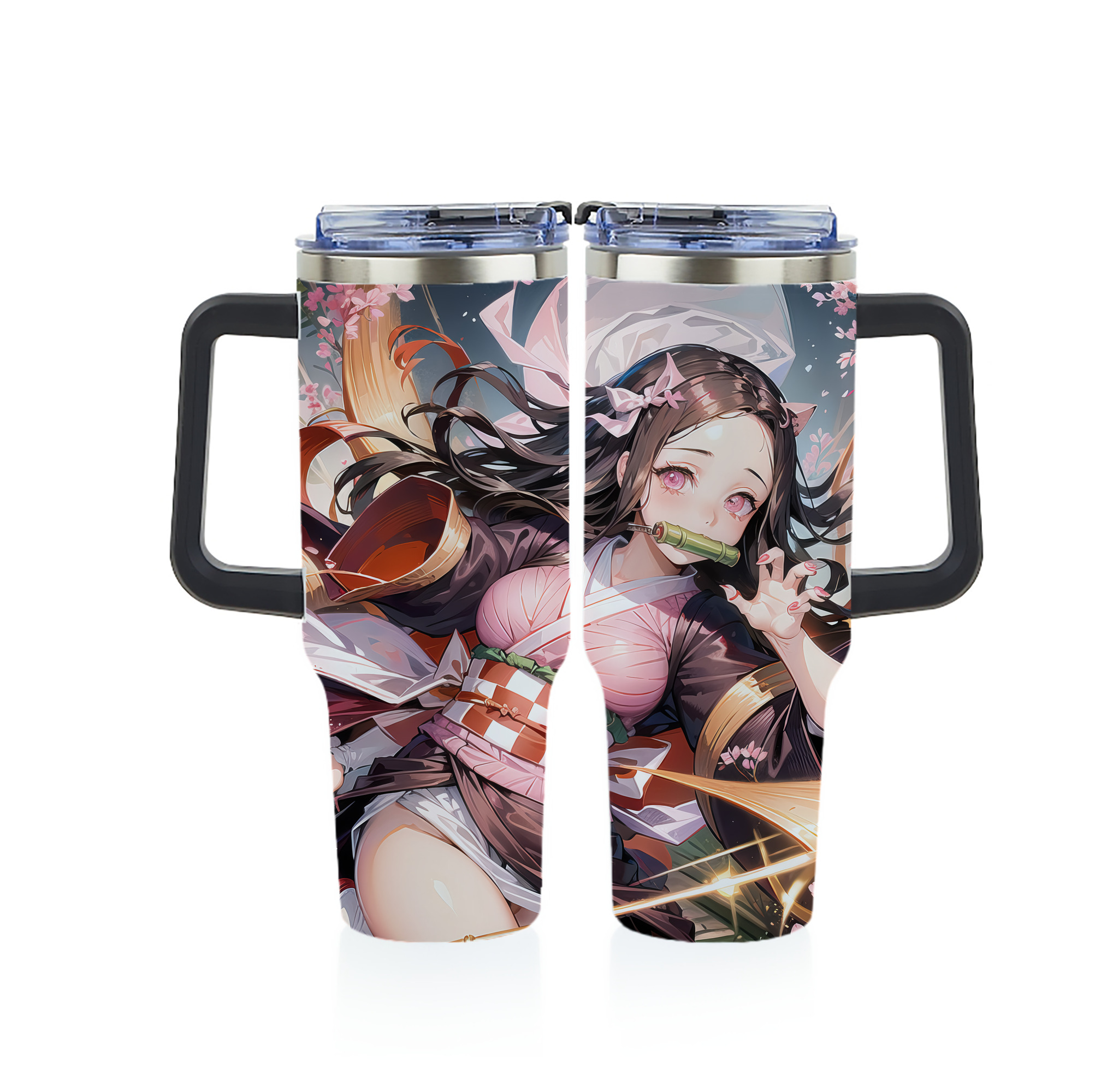 （画像用） 鬼滅の刃（きめつのやいば）竈門 禰󠄀豆子／かまど ねずこ Kamado Nezuko 1200ｍLフルプリント車用タンブラー