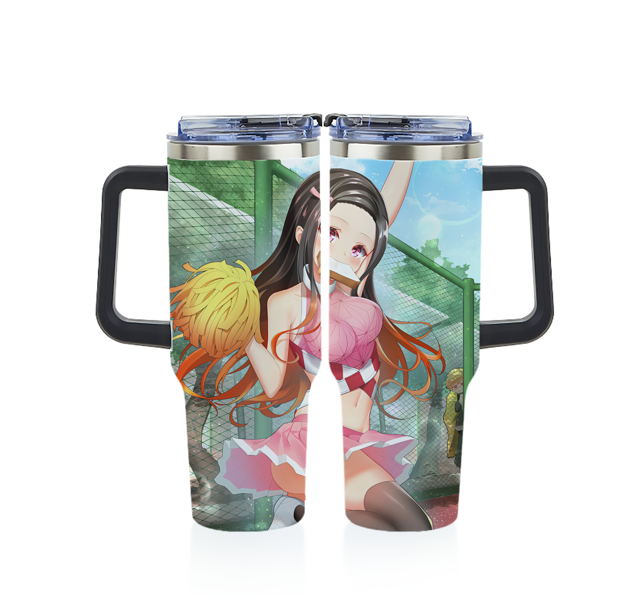 （画像用） 鬼滅の刃（きめつのやいば）竈門 禰󠄀豆子／かまど ねずこ Kamado Nezuko 1200ｍLフルプリント車用タンブラー