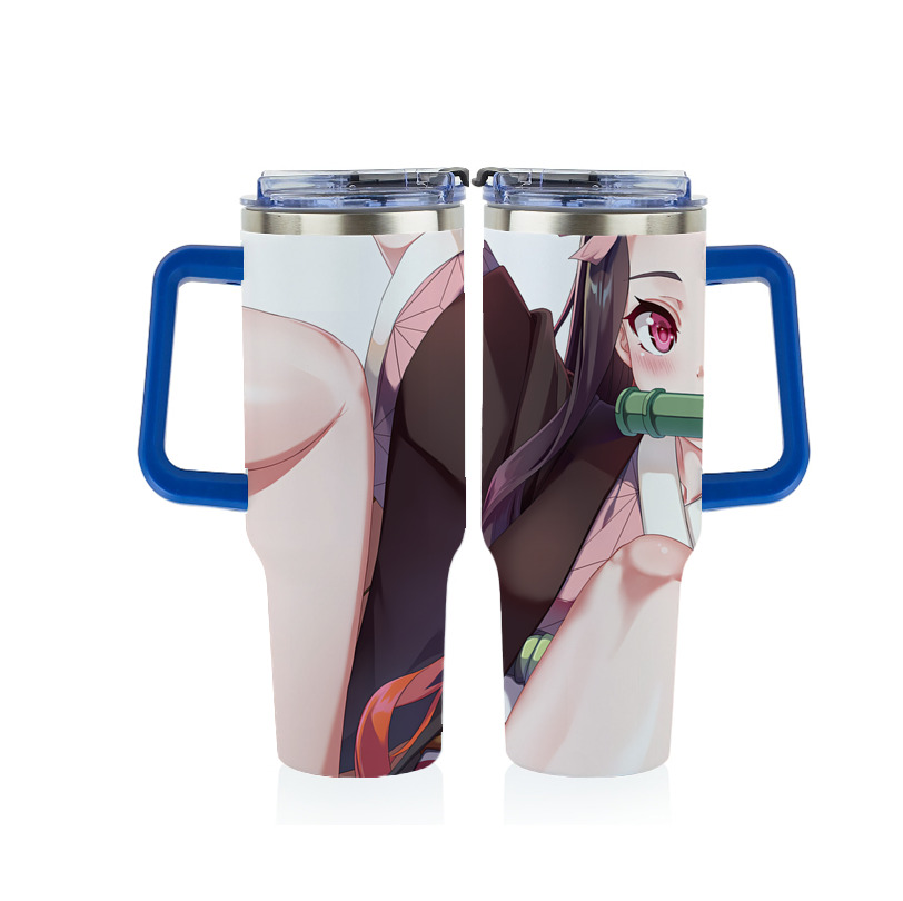 （画像用） 鬼滅の刃（きめつのやいば）竈門 禰󠄀豆子／かまど ねずこ Kamado Nezuko 1200ｍLフルプリント車用タンブラー