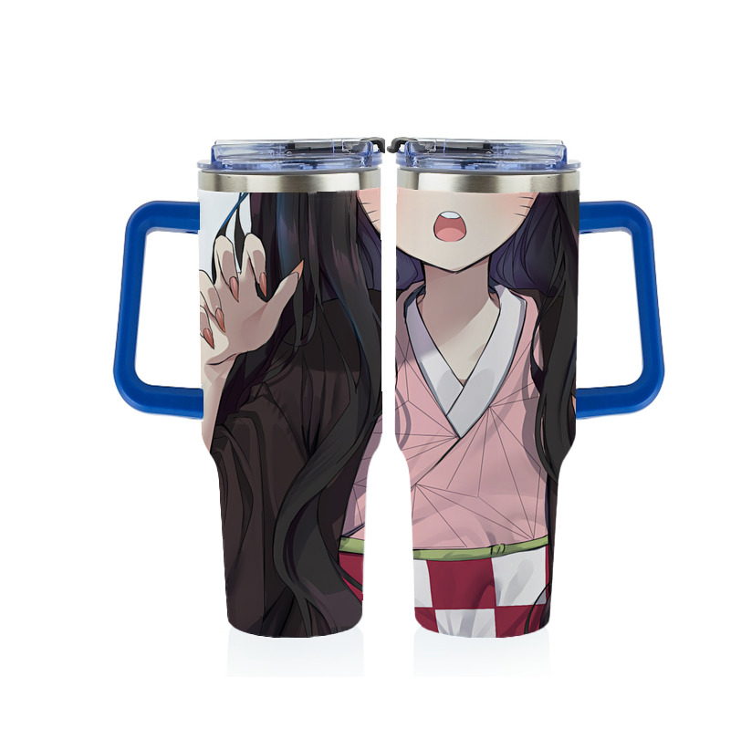 （画像用） 鬼滅の刃（きめつのやいば）竈門 禰󠄀豆子／かまど ねずこ Kamado Nezuko 1200ｍLフルプリント車用タンブラー
