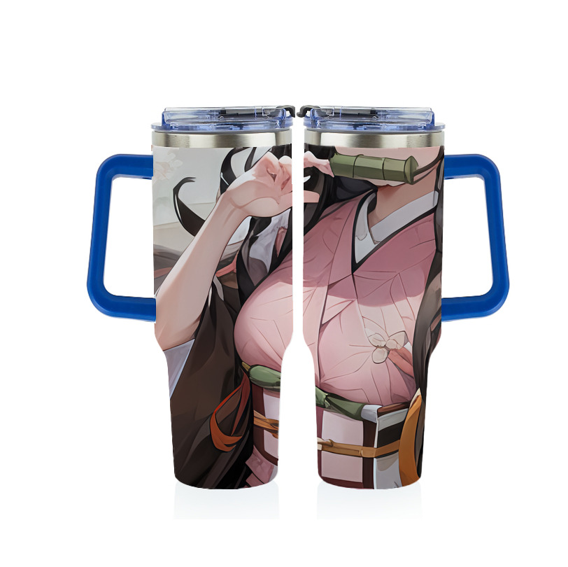 （画像用） 鬼滅の刃（きめつのやいば）竈門 禰󠄀豆子／かまど ねずこ Kamado Nezuko 1200ｍLフルプリント車用タンブラー