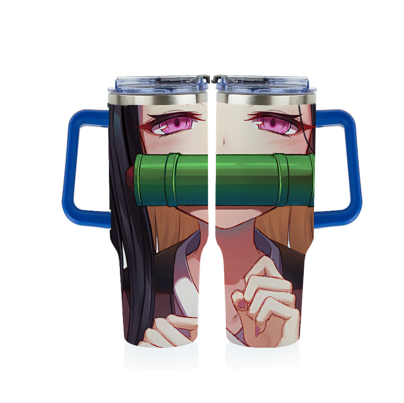 （画像用） 鬼滅の刃（きめつのやいば）竈門 禰󠄀豆子／かまど ねずこ Kamado Nezuko 1200ｍLフルプリント車用タンブラー