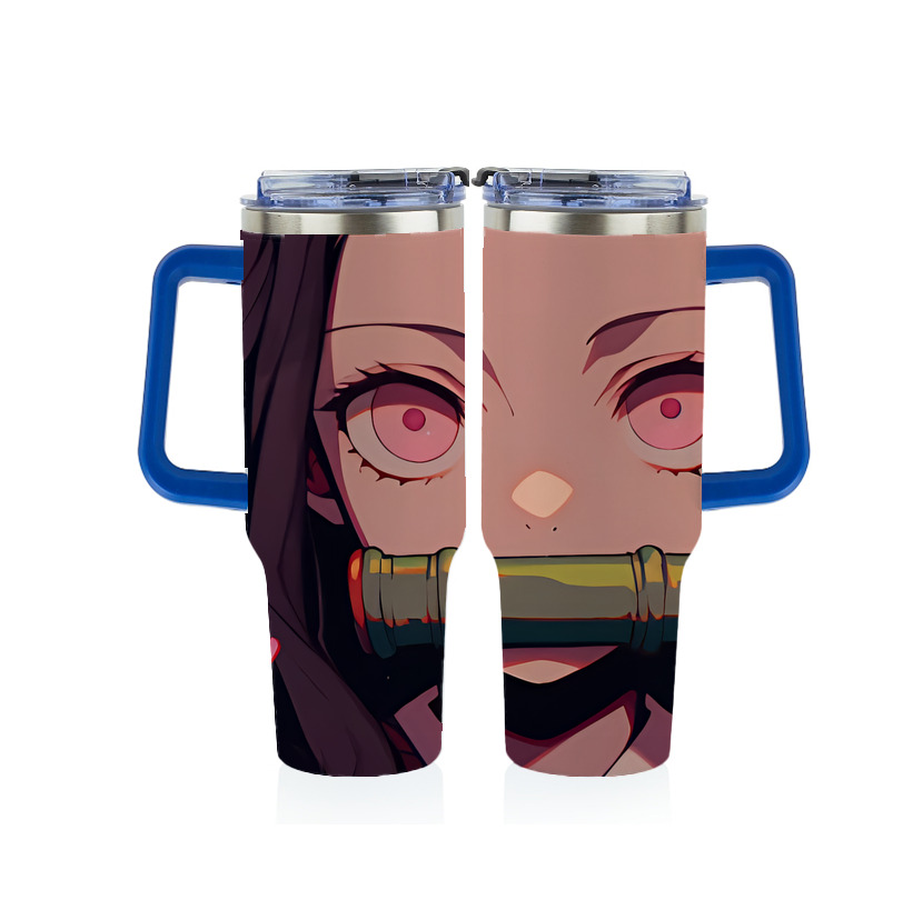 （画像用） 鬼滅の刃（きめつのやいば）竈門 禰󠄀豆子／かまど ねずこ Kamado Nezuko 1200ｍLフルプリント車用タンブラー