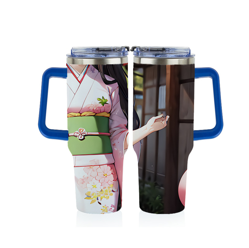（画像用） 鬼滅の刃（きめつのやいば）竈門 禰󠄀豆子／かまど ねずこ Kamado Nezuko 1200ｍLフルプリント車用タンブラー
