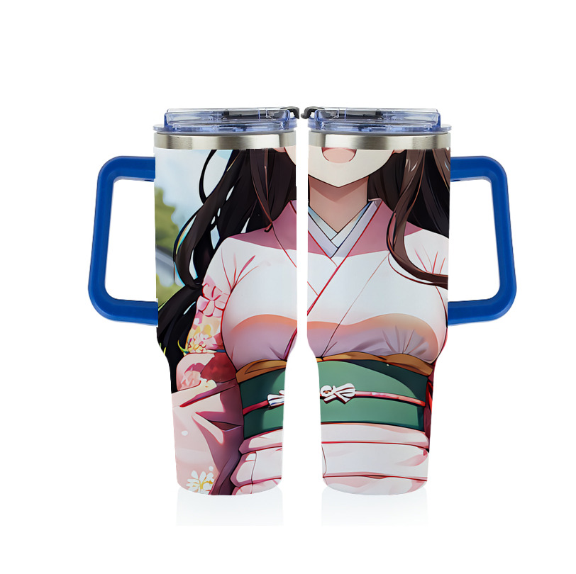 （画像用） 鬼滅の刃（きめつのやいば）竈門 禰󠄀豆子／かまど ねずこ Kamado Nezuko 1200ｍLフルプリント車用タンブラー