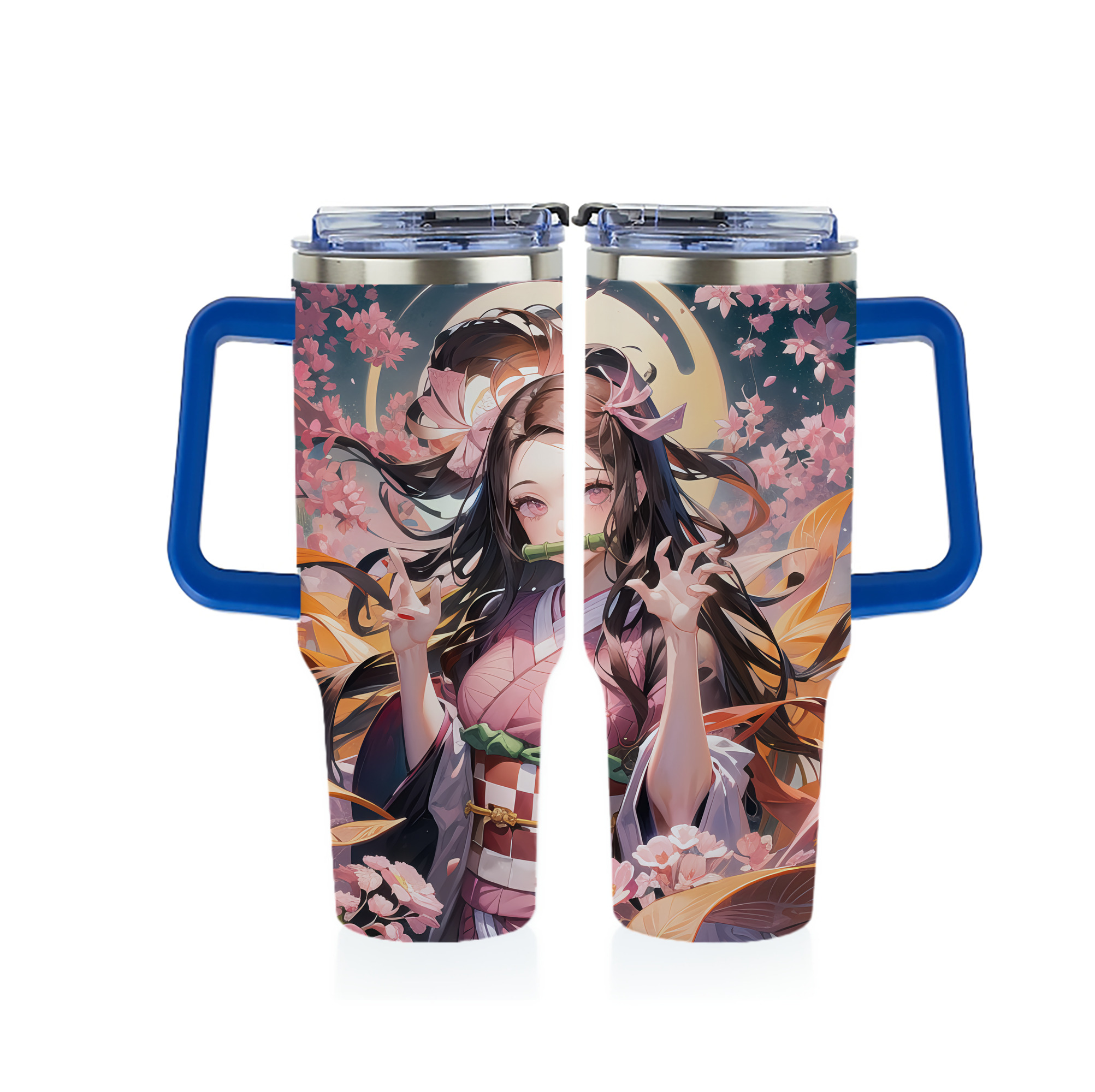 （画像用） 鬼滅の刃（きめつのやいば）竈門 禰󠄀豆子／かまど ねずこ Kamado Nezuko 1200ｍLフルプリント車用タンブラー