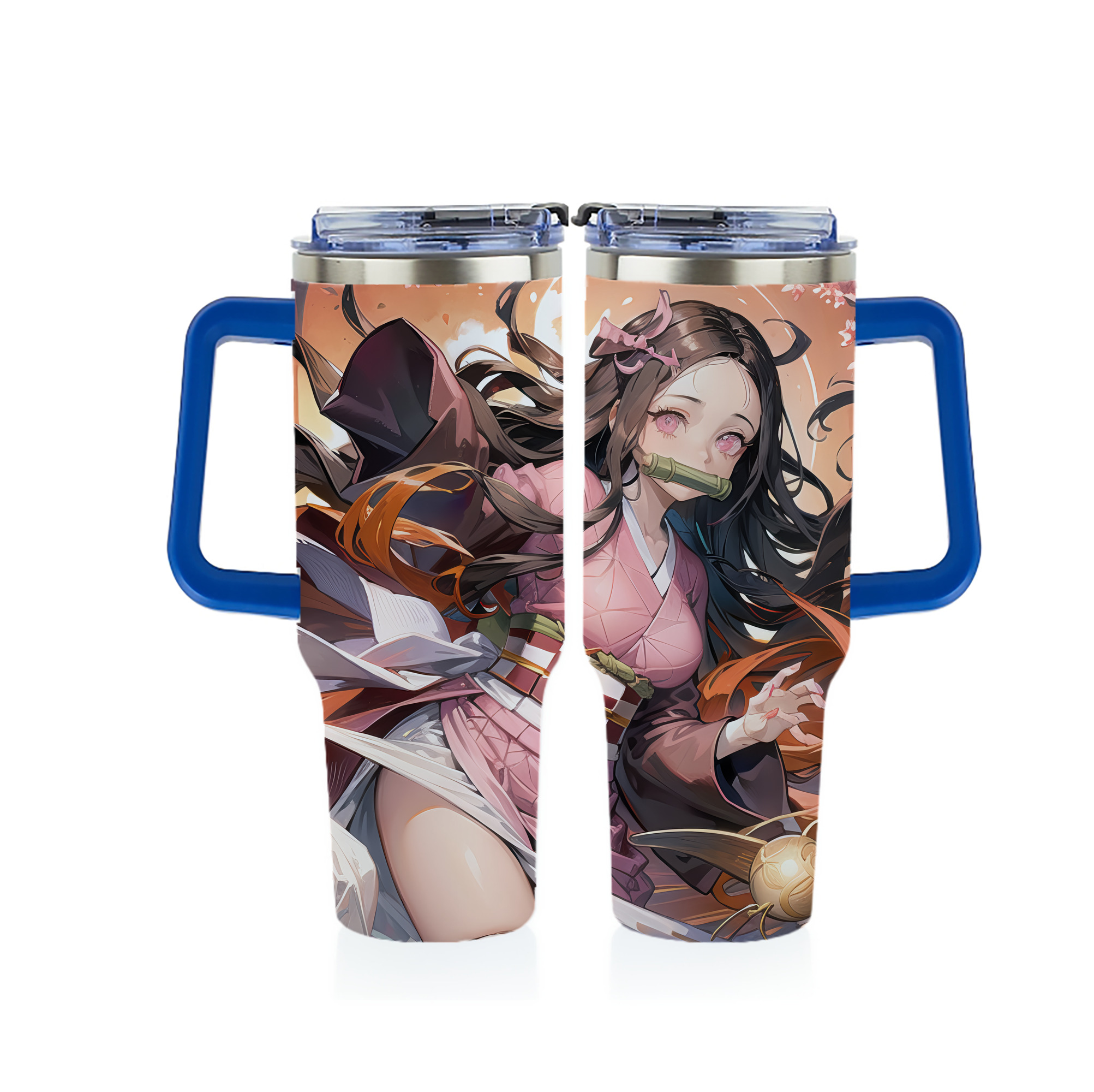 （画像用） 鬼滅の刃（きめつのやいば）竈門 禰󠄀豆子／かまど ねずこ Kamado Nezuko 1200ｍLフルプリント車用タンブラー