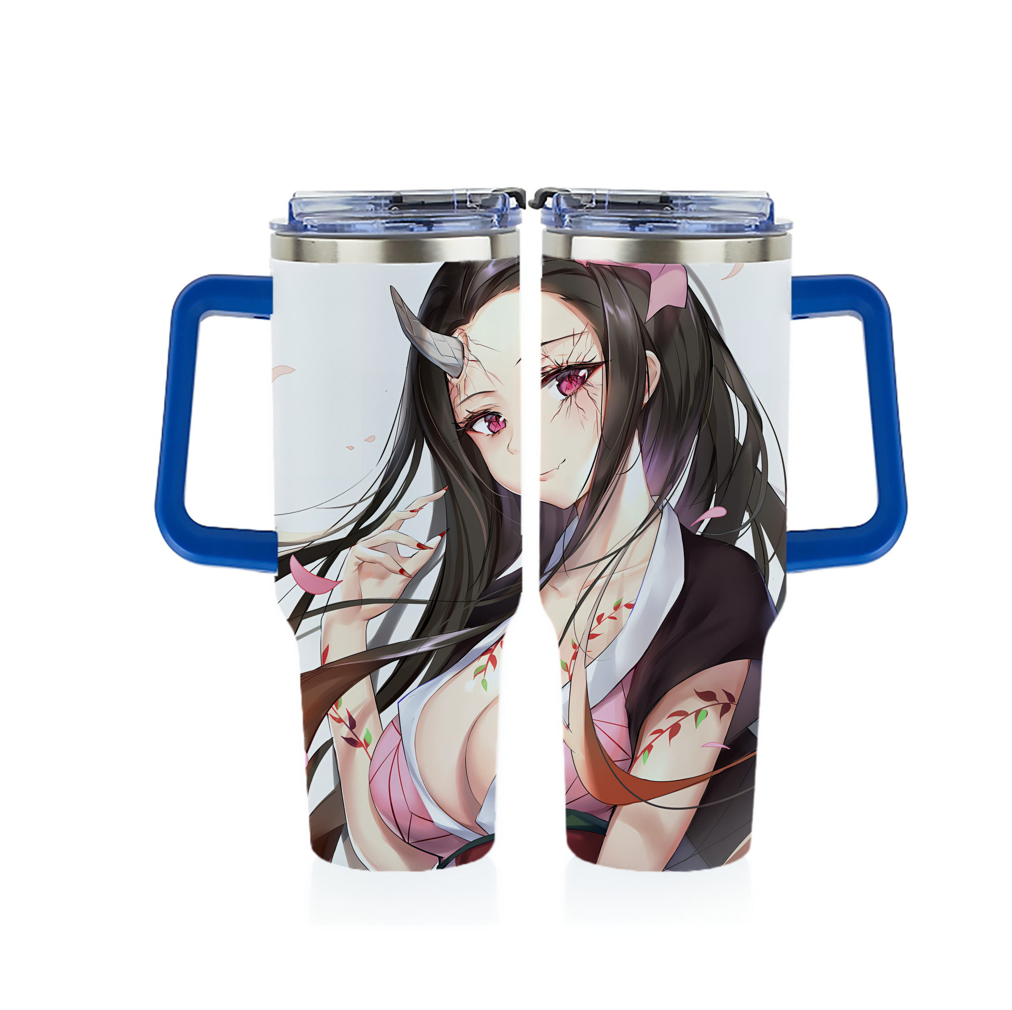 （画像用） 鬼滅の刃（きめつのやいば）竈門 禰󠄀豆子／かまど ねずこ Kamado Nezuko 1200ｍLフルプリント車用タンブラー