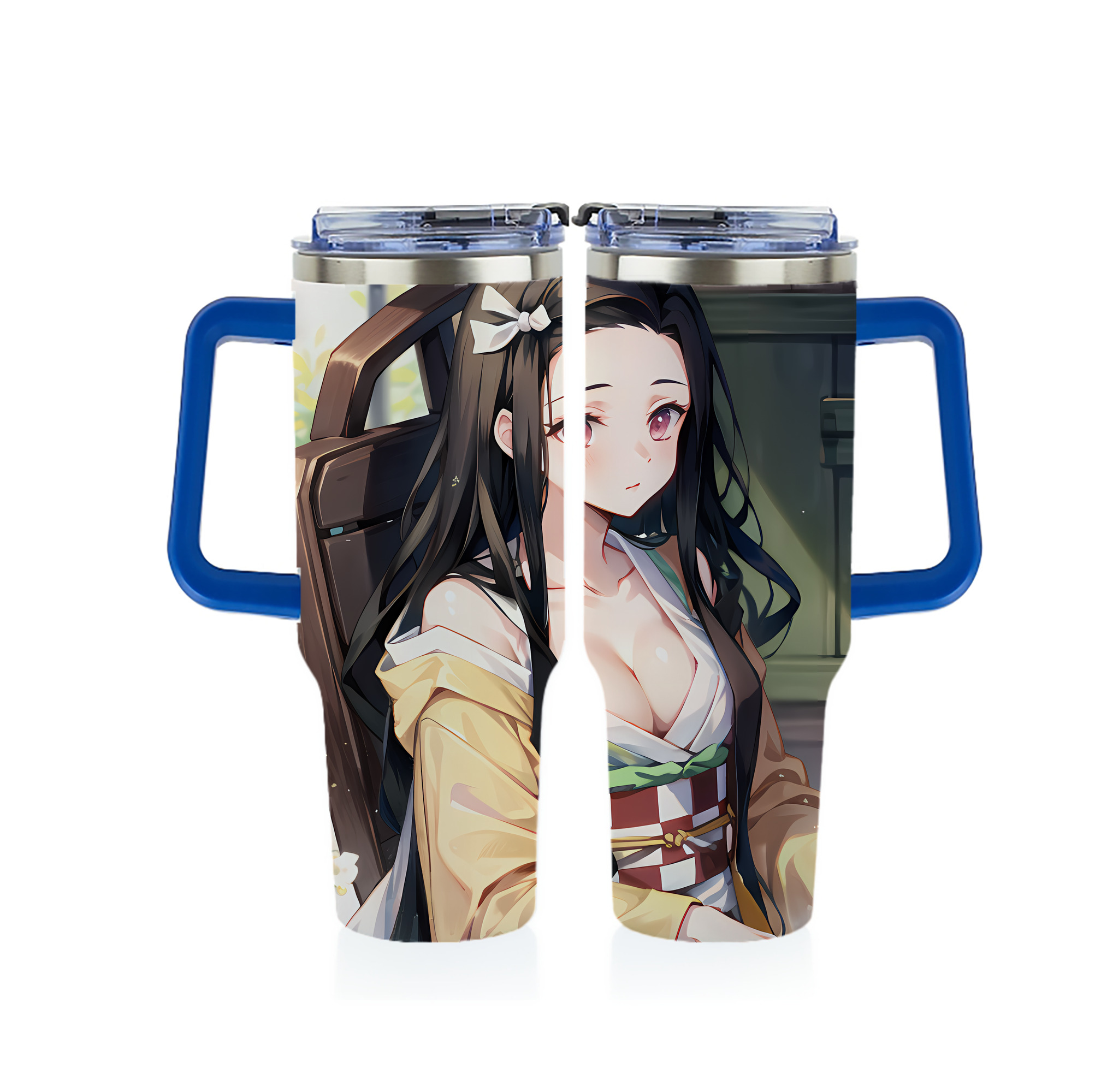 （画像用） 鬼滅の刃（きめつのやいば）竈門 禰󠄀豆子／かまど ねずこ Kamado Nezuko 1200ｍLフルプリント車用タンブラー
