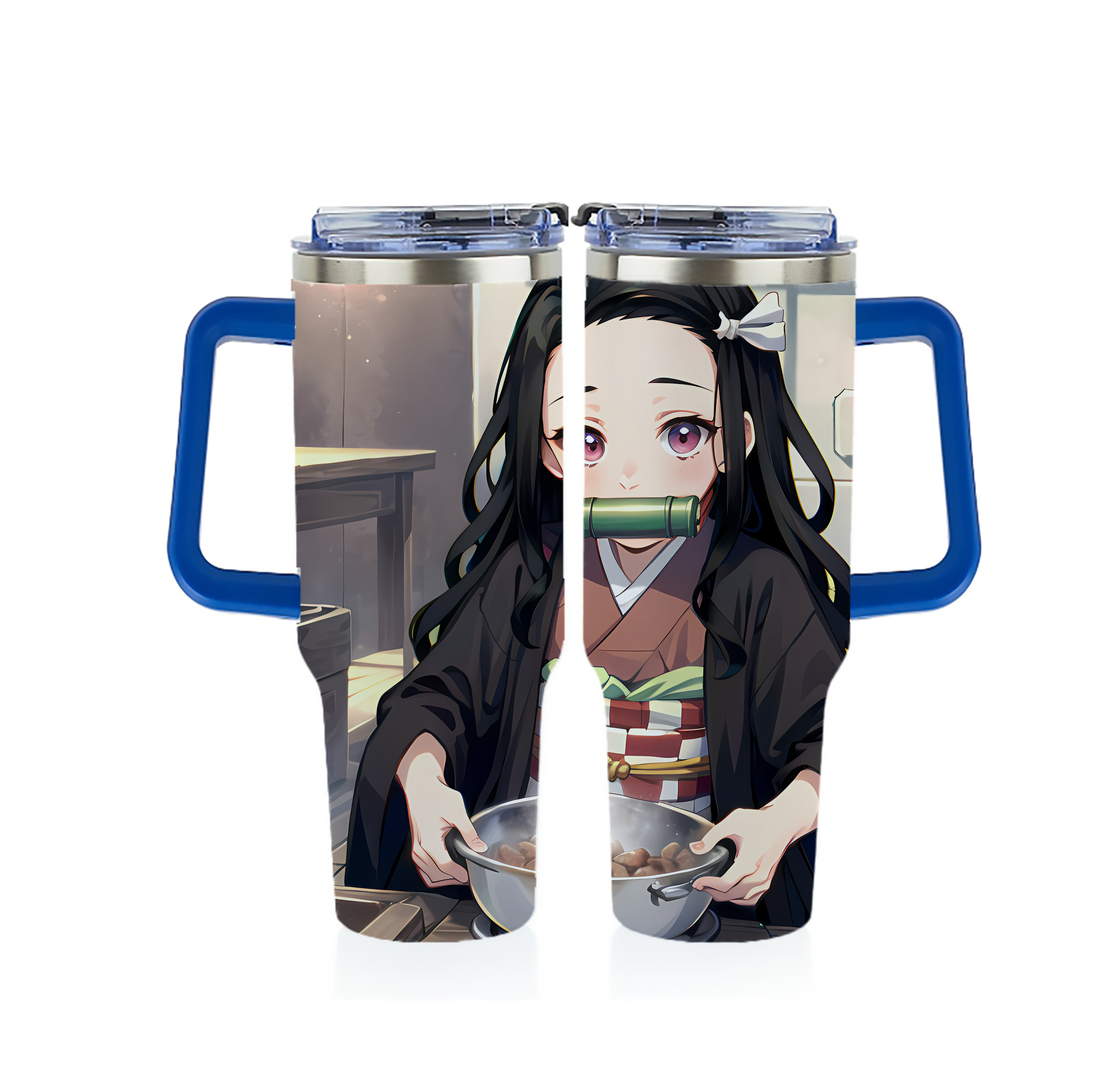 （画像用） 鬼滅の刃（きめつのやいば）竈門 禰󠄀豆子／かまど ねずこ Kamado Nezuko 1200ｍLフルプリント車用タンブラー