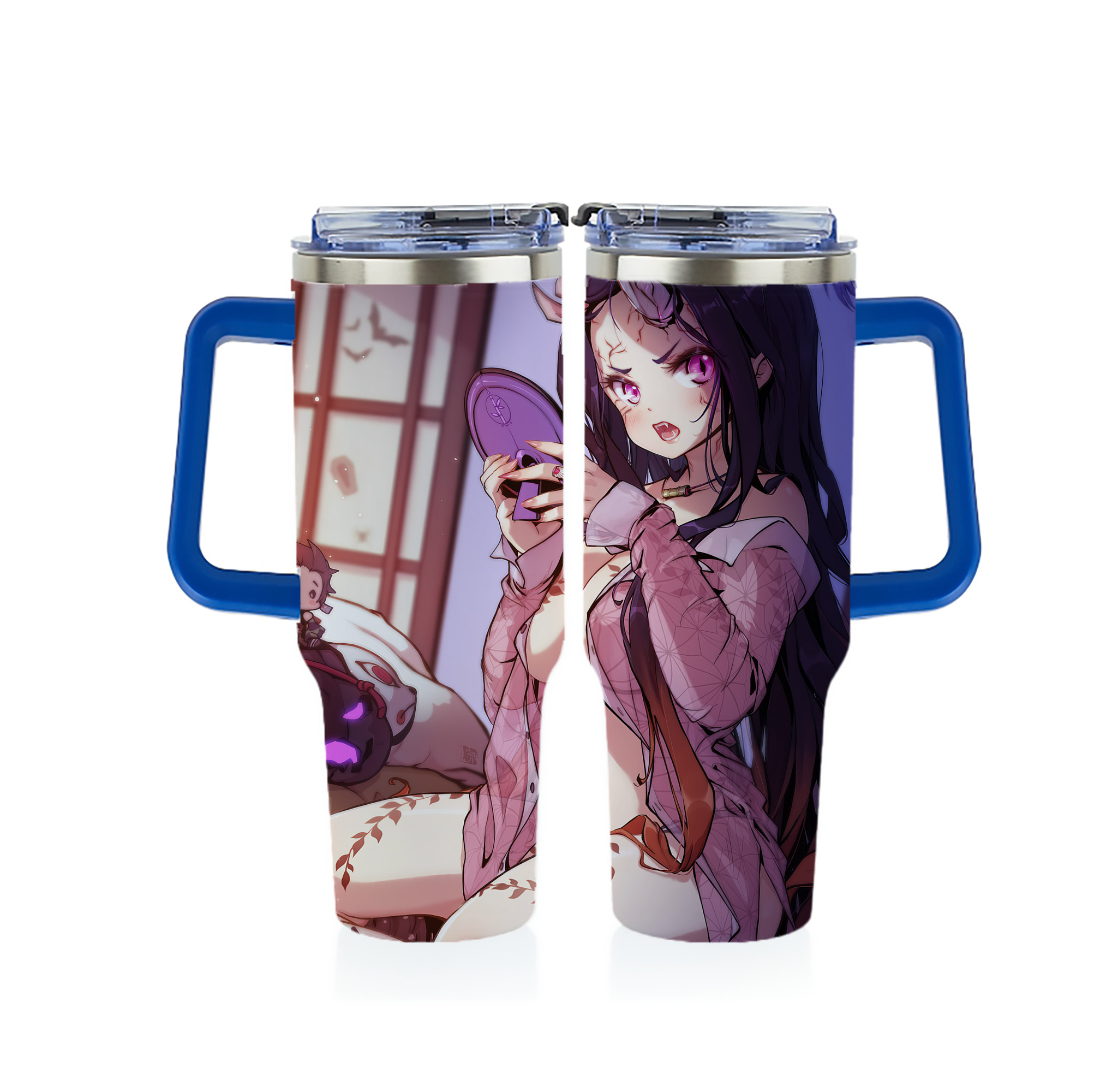 （画像用） 鬼滅の刃（きめつのやいば）竈門 禰󠄀豆子／かまど ねずこ Kamado Nezuko 1200ｍLフルプリント車用タンブラー