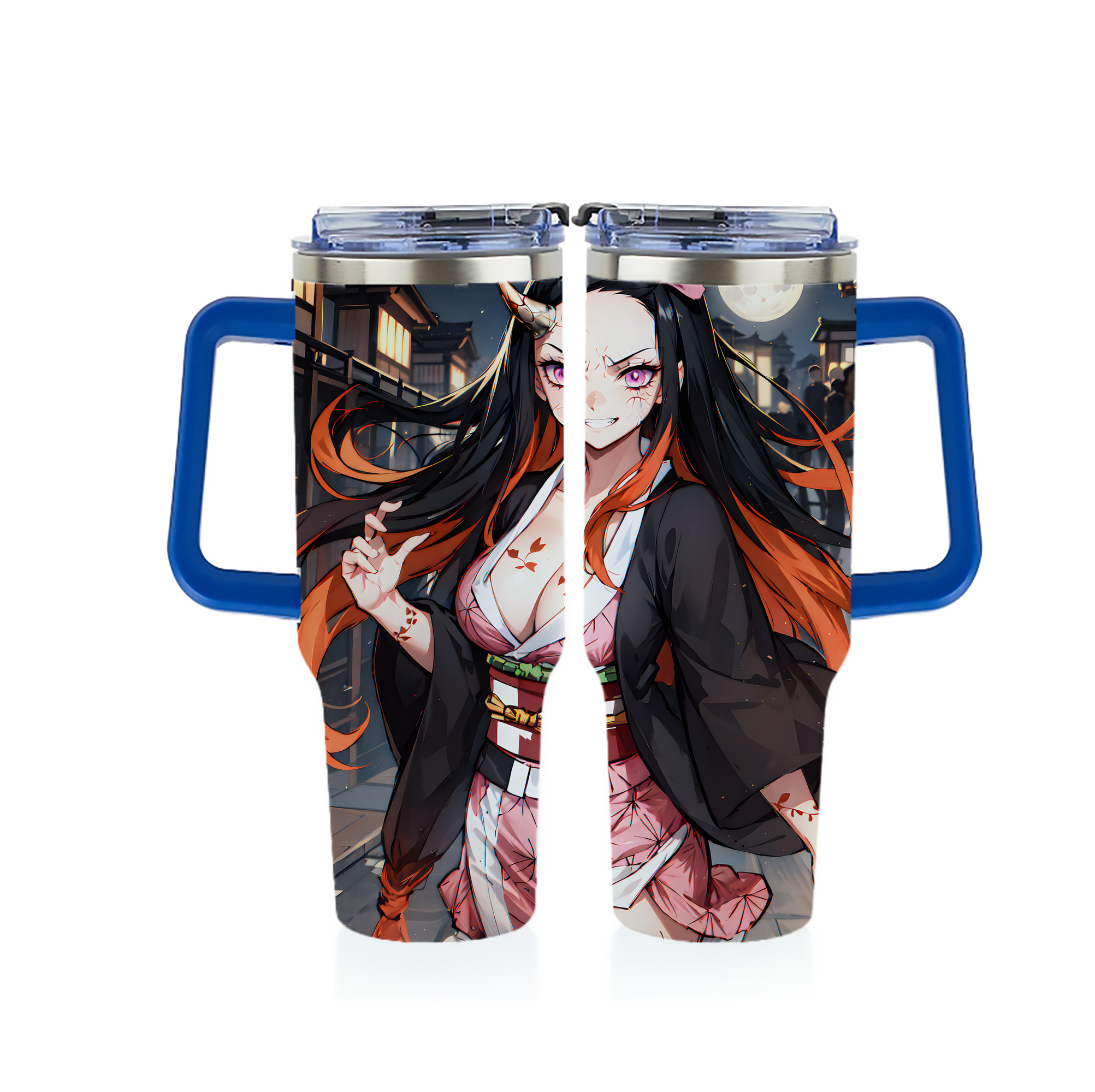 （画像用） 鬼滅の刃（きめつのやいば）竈門 禰󠄀豆子／かまど ねずこ Kamado Nezuko 1200ｍLフルプリント車用タンブラー