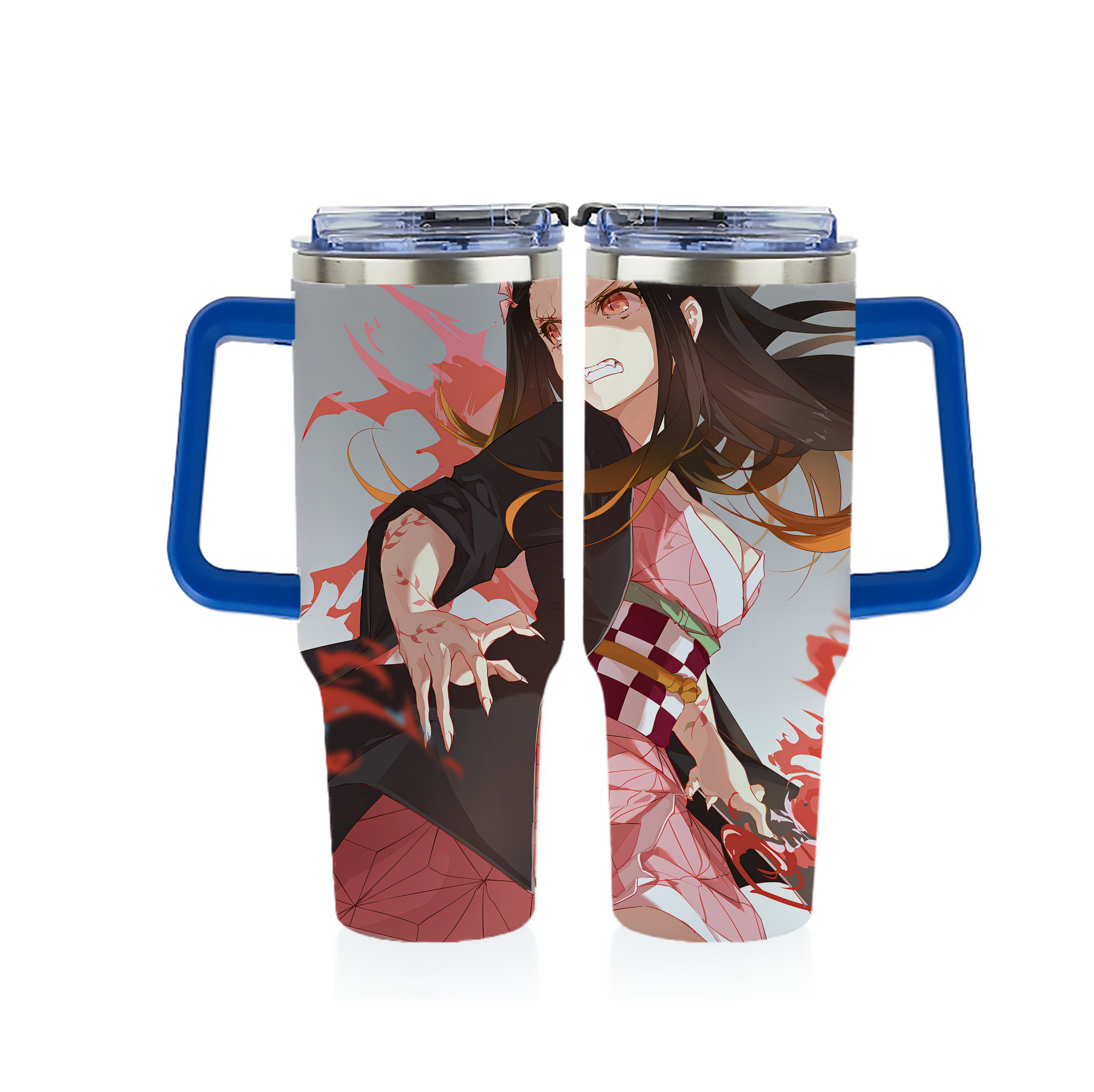 （画像用） 鬼滅の刃（きめつのやいば）竈門 禰󠄀豆子／かまど ねずこ Kamado Nezuko 1200ｍLフルプリント車用タンブラー