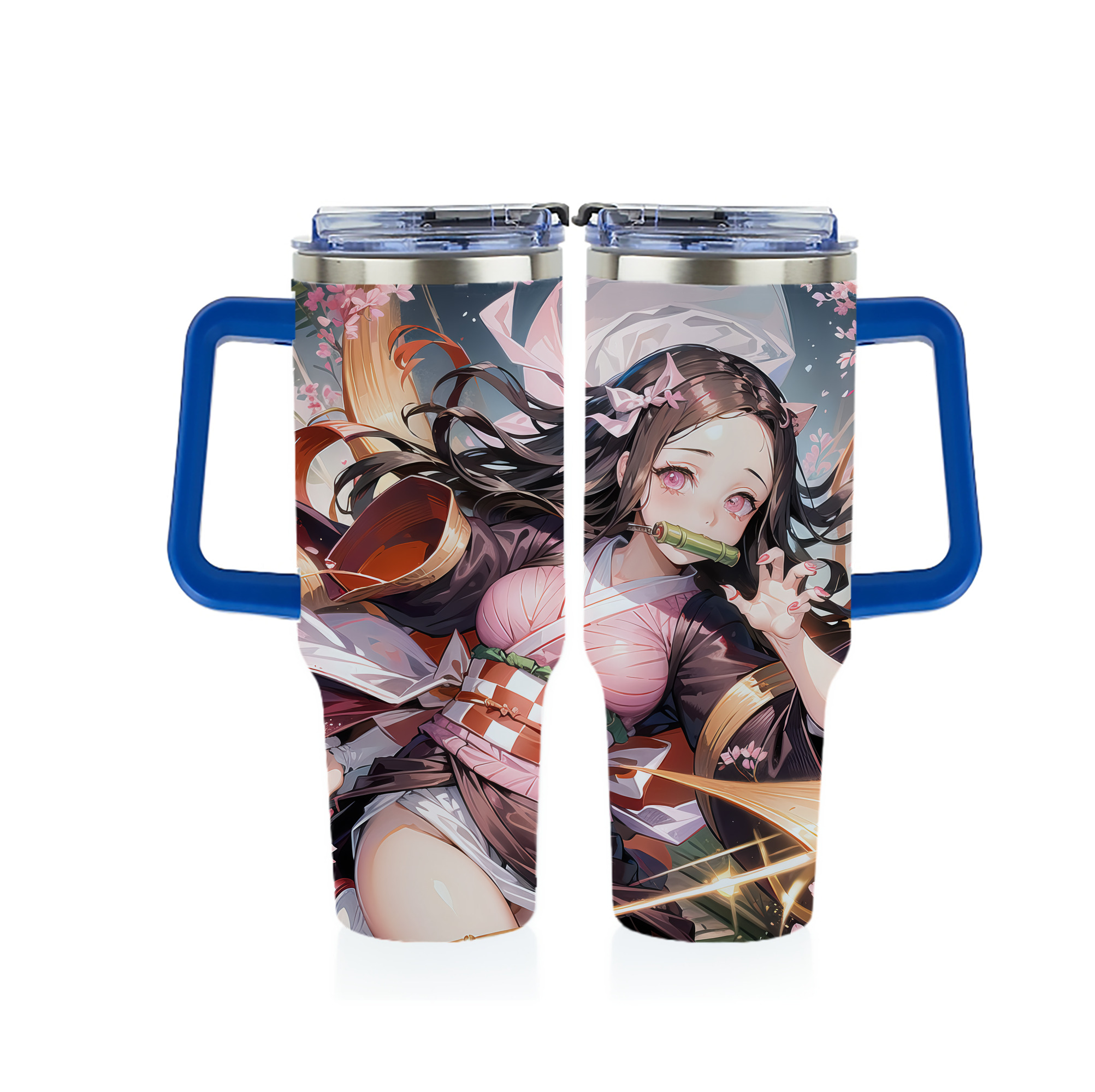 （画像用） 鬼滅の刃（きめつのやいば）竈門 禰󠄀豆子／かまど ねずこ Kamado Nezuko 1200ｍLフルプリント車用タンブラー