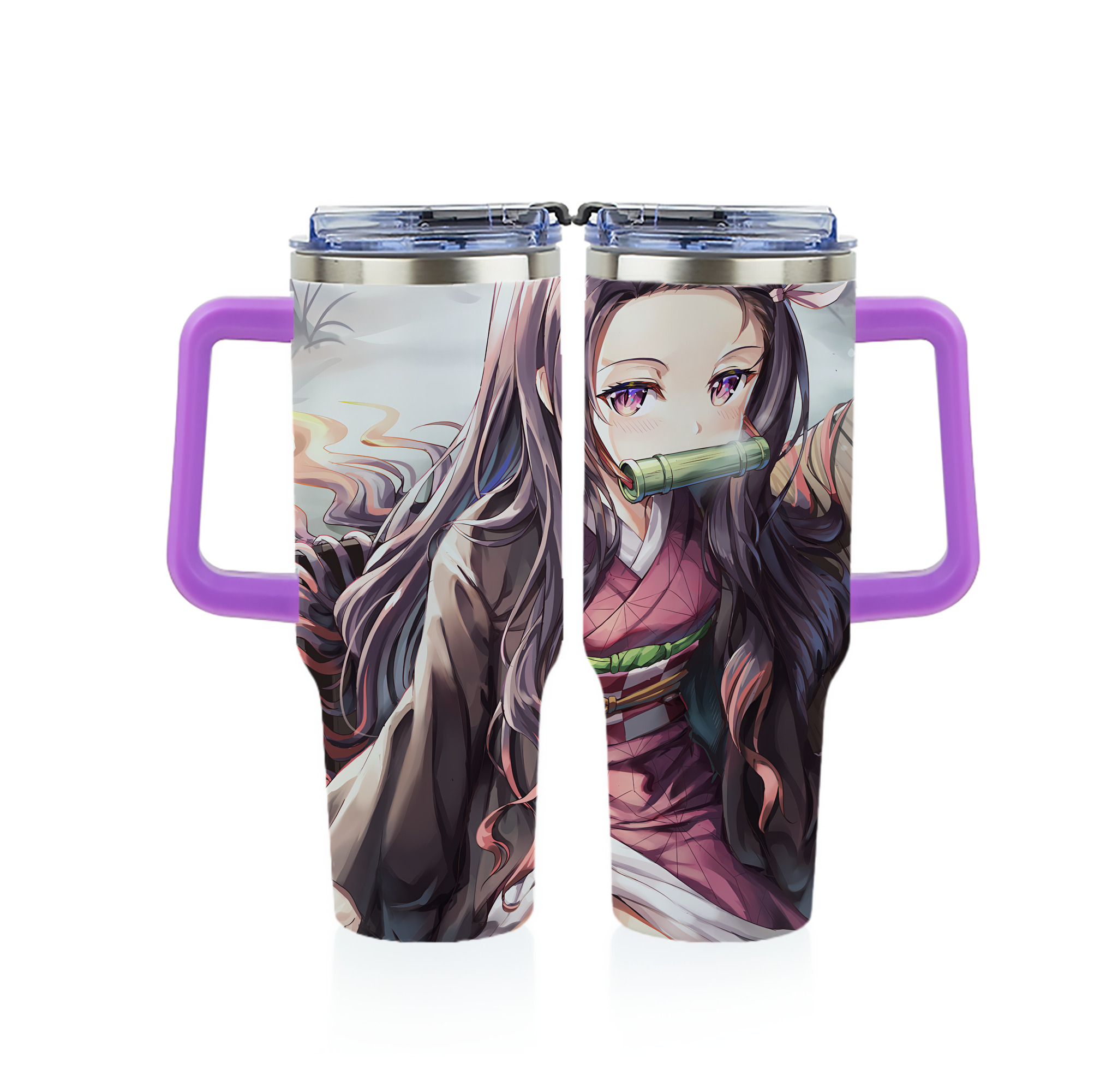 （画像用） 鬼滅の刃（きめつのやいば）竈門 禰󠄀豆子／かまど ねずこ Kamado Nezuko 1200ｍLフルプリント車用タンブラー