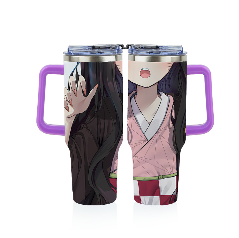 （画像用） 鬼滅の刃（きめつのやいば）竈門 禰󠄀豆子／かまど ねずこ Kamado Nezuko 1200ｍLフルプリント車用タンブラー