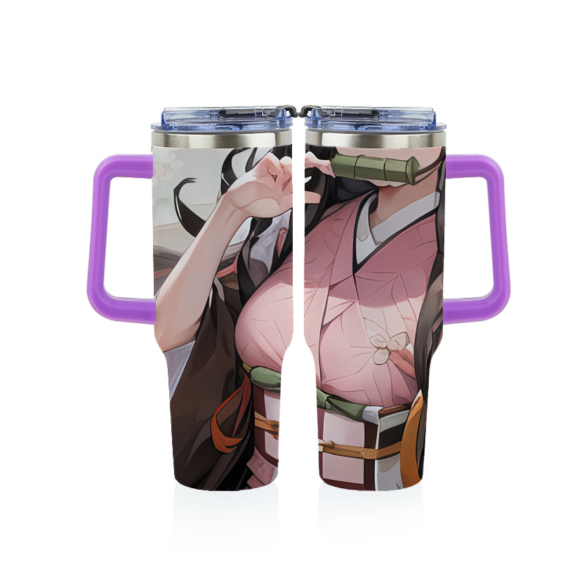 （画像用） 鬼滅の刃（きめつのやいば）竈門 禰󠄀豆子／かまど ねずこ Kamado Nezuko 1200ｍLフルプリント車用タンブラー