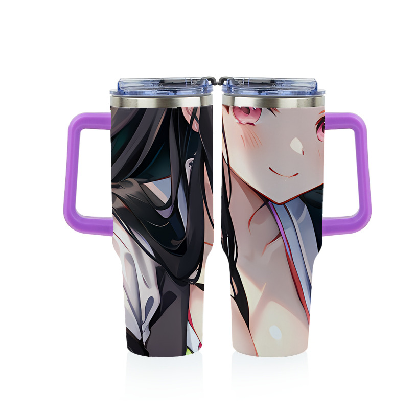 （画像用） 鬼滅の刃（きめつのやいば）竈門 禰󠄀豆子／かまど ねずこ Kamado Nezuko 1200ｍLフルプリント車用タンブラー