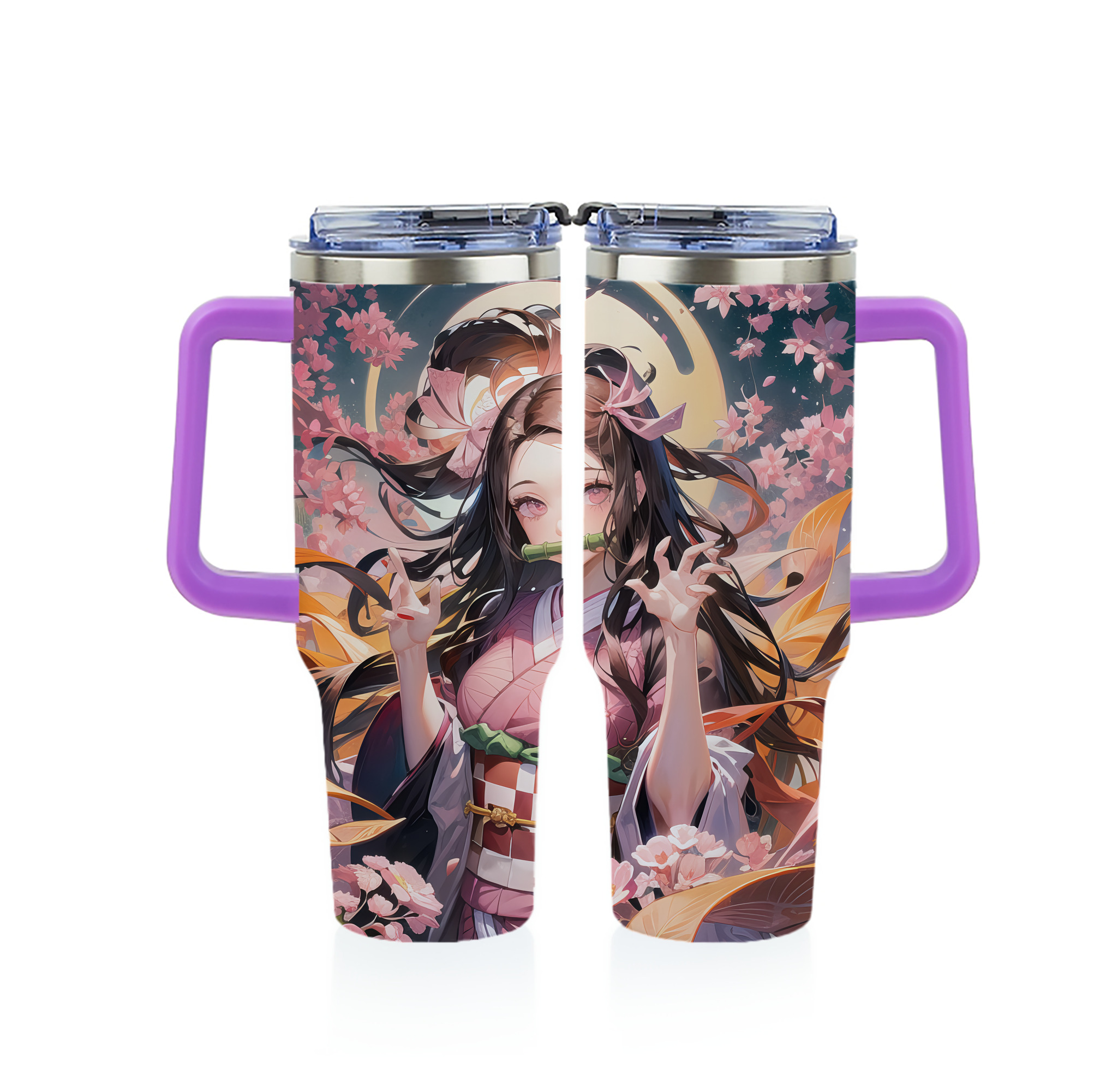 （画像用） 鬼滅の刃（きめつのやいば）竈門 禰󠄀豆子／かまど ねずこ Kamado Nezuko 1200ｍLフルプリント車用タンブラー