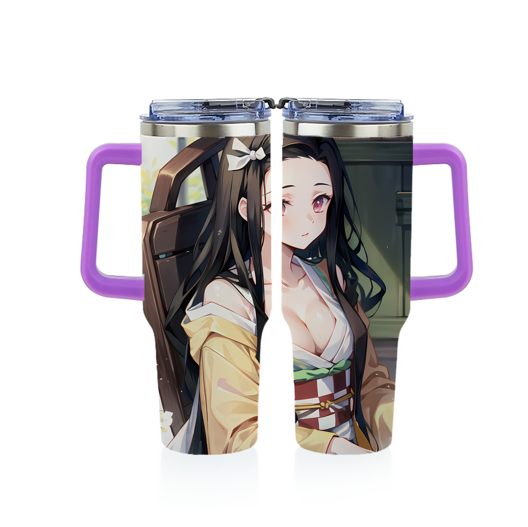 （画像用） 鬼滅の刃（きめつのやいば）竈門 禰󠄀豆子／かまど ねずこ Kamado Nezuko 1200ｍLフルプリント車用タンブラー