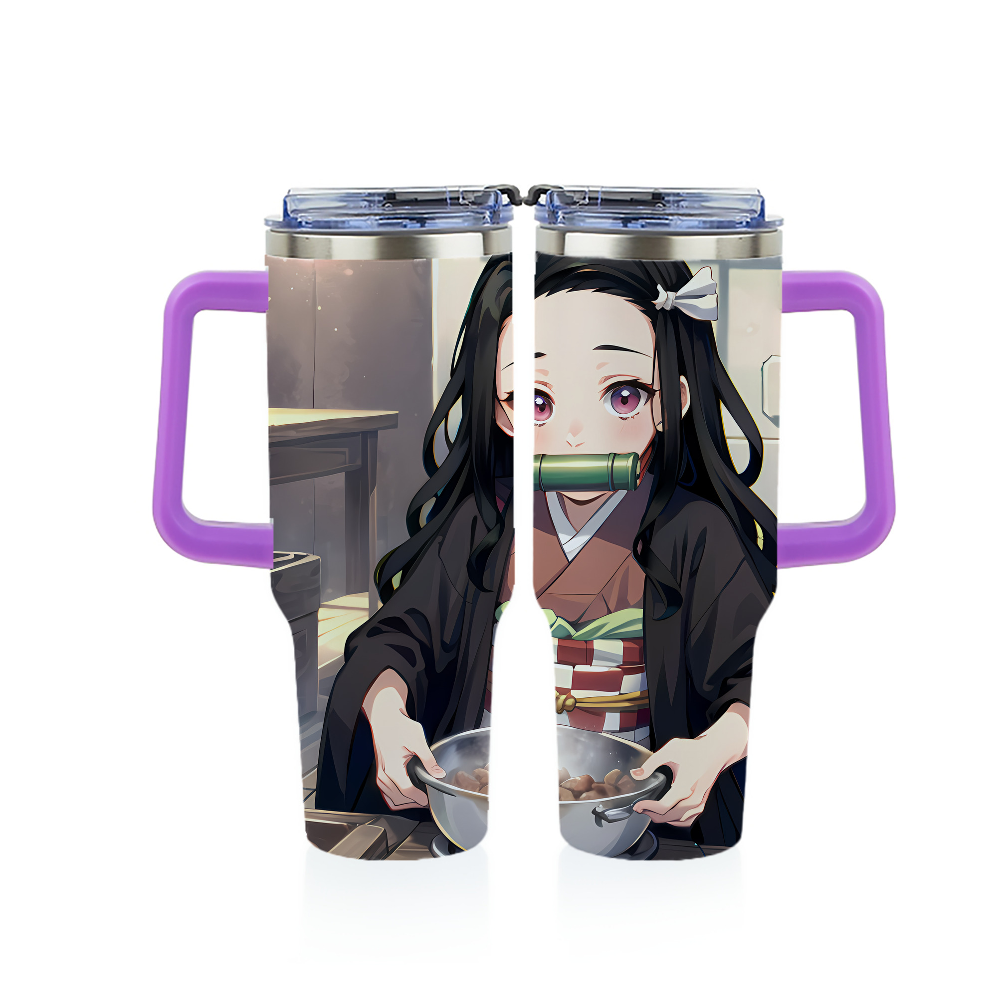 （画像用） 鬼滅の刃（きめつのやいば）竈門 禰󠄀豆子／かまど ねずこ Kamado Nezuko 1200ｍLフルプリント車用タンブラー