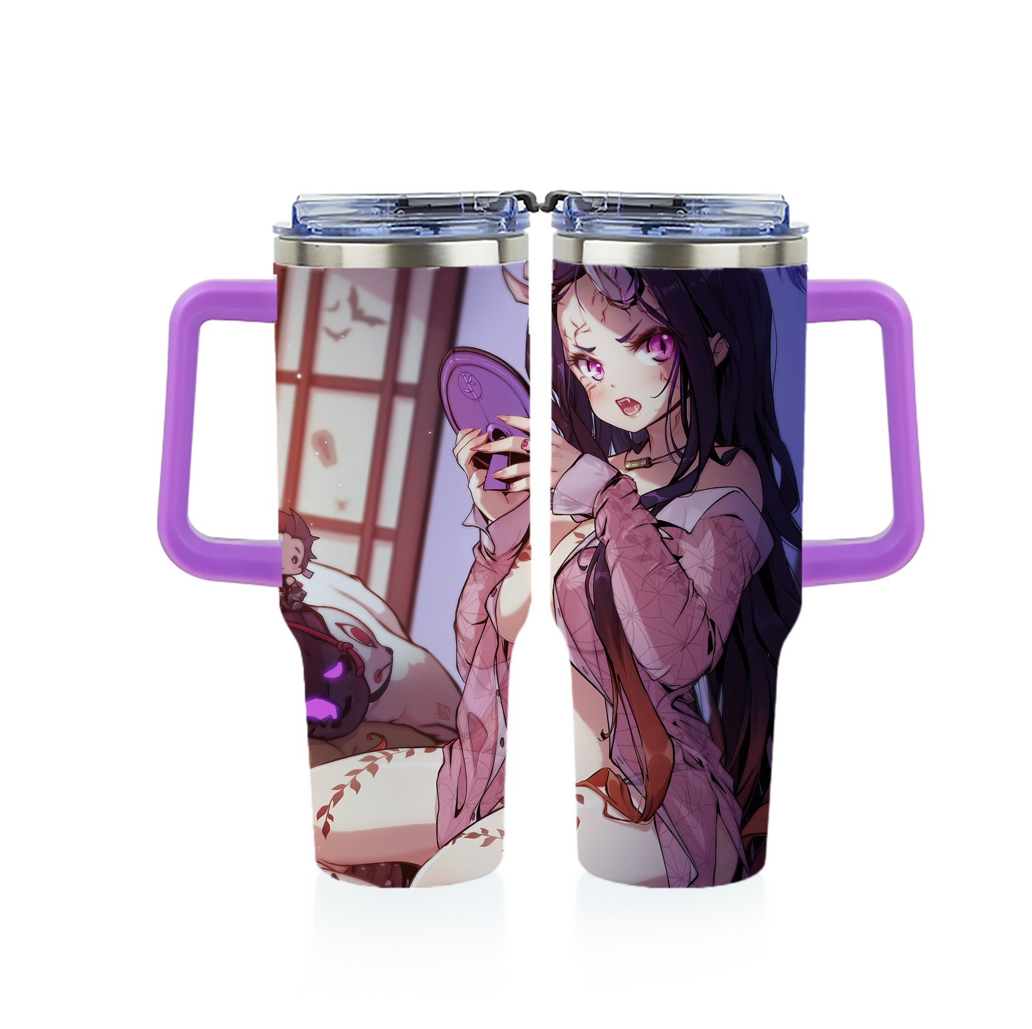 （画像用） 鬼滅の刃（きめつのやいば）竈門 禰󠄀豆子／かまど ねずこ Kamado Nezuko 1200ｍLフルプリント車用タンブラー
