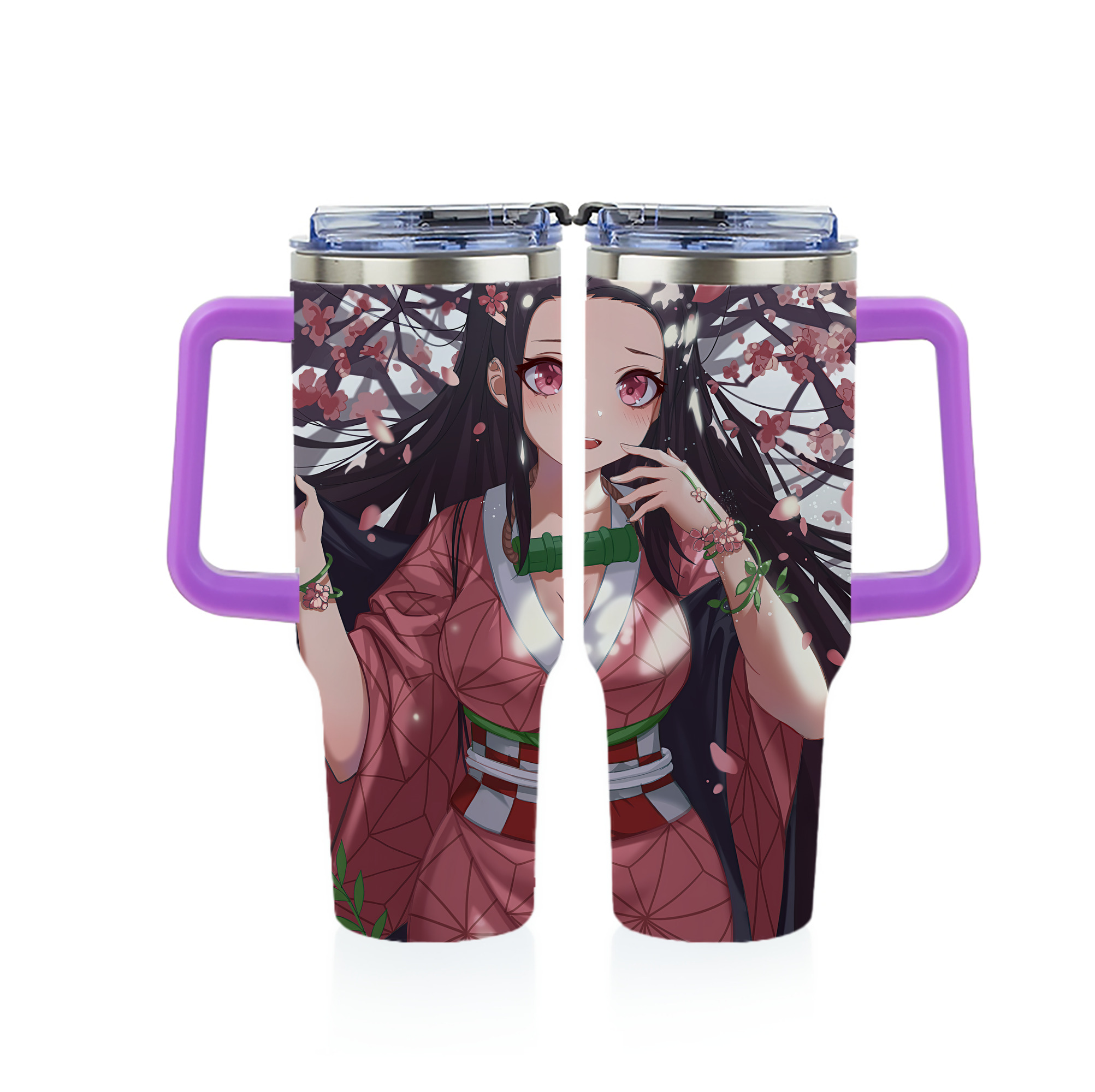 （画像用） 鬼滅の刃（きめつのやいば）竈門 禰󠄀豆子／かまど ねずこ Kamado Nezuko 1200ｍLフルプリント車用タンブラー