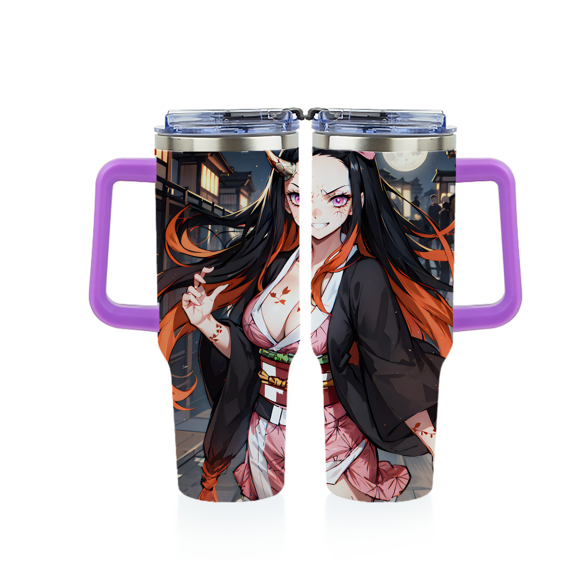 （画像用） 鬼滅の刃（きめつのやいば）竈門 禰󠄀豆子／かまど ねずこ Kamado Nezuko 1200ｍLフルプリント車用タンブラー