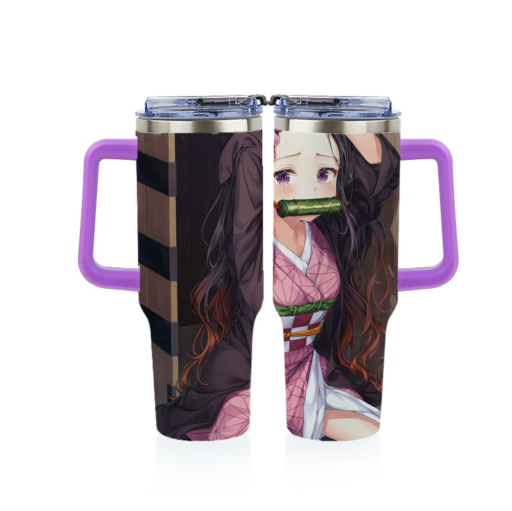 （画像用） 鬼滅の刃（きめつのやいば）竈門 禰󠄀豆子／かまど ねずこ Kamado Nezuko 1200ｍLフルプリント車用タンブラー