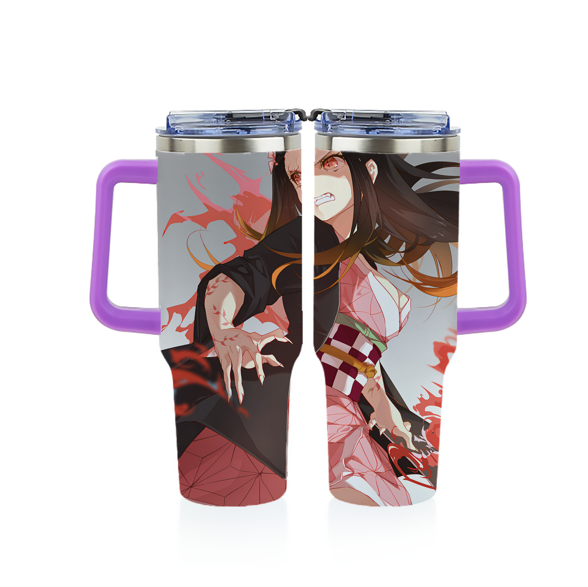 （画像用） 鬼滅の刃（きめつのやいば）竈門 禰󠄀豆子／かまど ねずこ Kamado Nezuko 1200ｍLフルプリント車用タンブラー