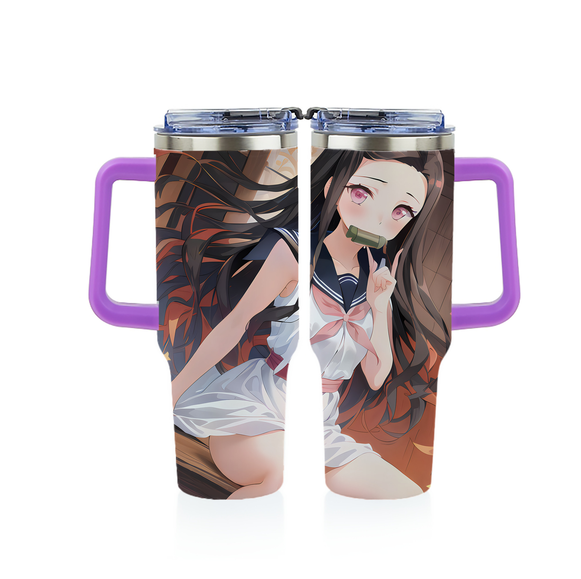 （画像用） 鬼滅の刃（きめつのやいば）竈門 禰󠄀豆子／かまど ねずこ Kamado Nezuko 1200ｍLフルプリント車用タンブラー