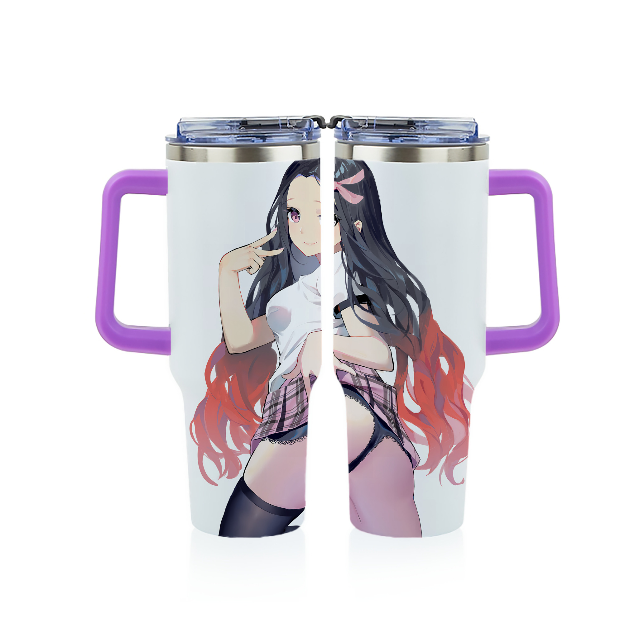 （画像用） 鬼滅の刃（きめつのやいば）竈門 禰󠄀豆子／かまど ねずこ Kamado Nezuko 1200ｍLフルプリント車用タンブラー
