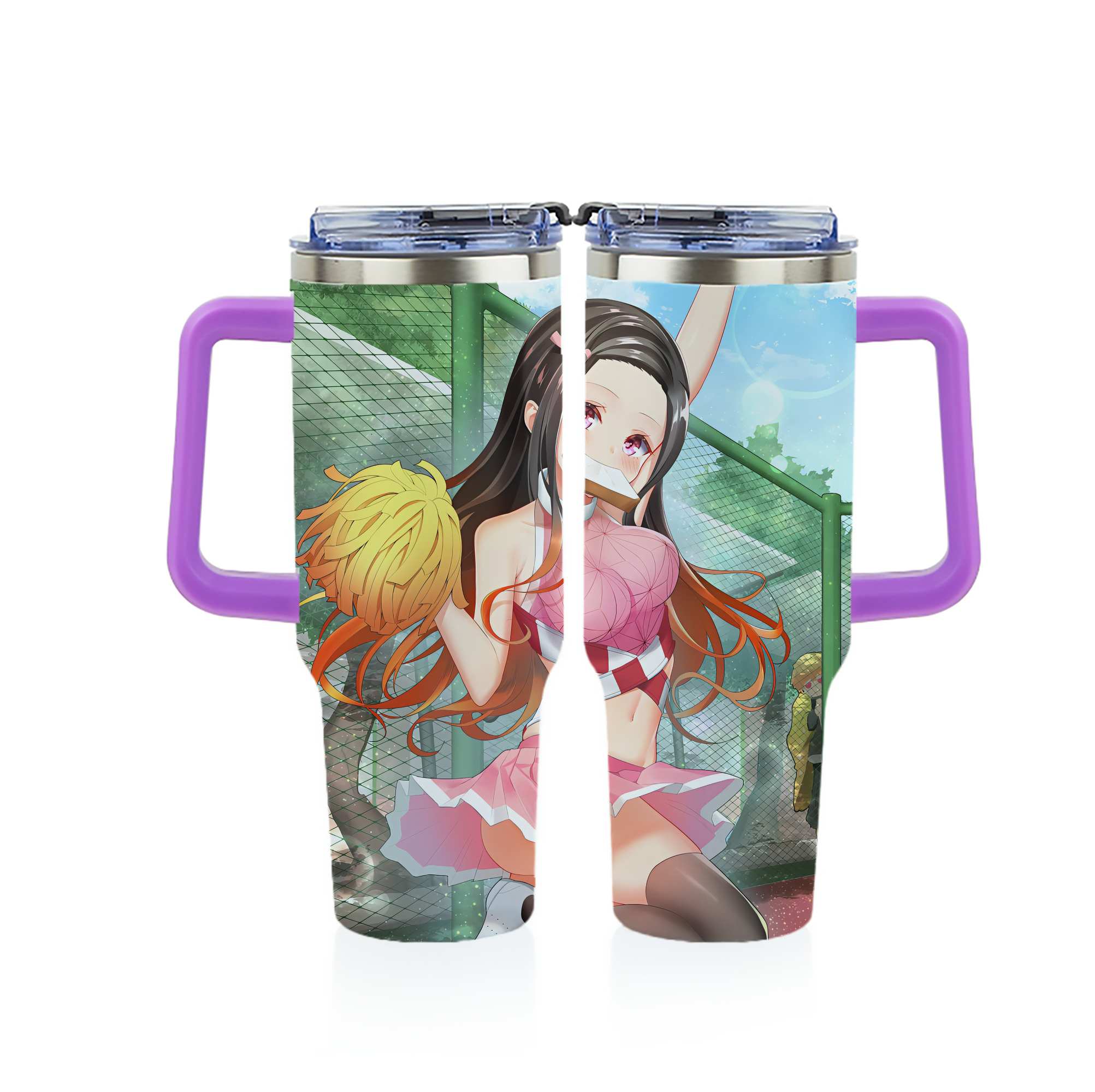 （画像用） 鬼滅の刃（きめつのやいば）竈門 禰󠄀豆子／かまど ねずこ Kamado Nezuko 1200ｍLフルプリント車用タンブラー