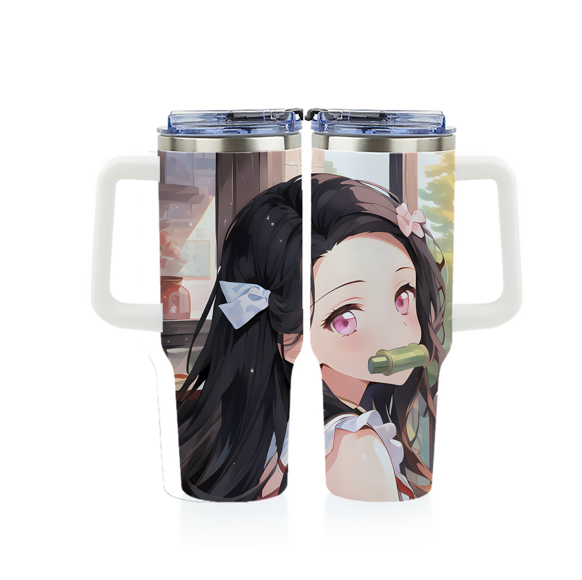 （画像用） 鬼滅の刃（きめつのやいば）竈門 禰󠄀豆子／かまど ねずこ Kamado Nezuko 1200ｍLフルプリント車用タンブラー