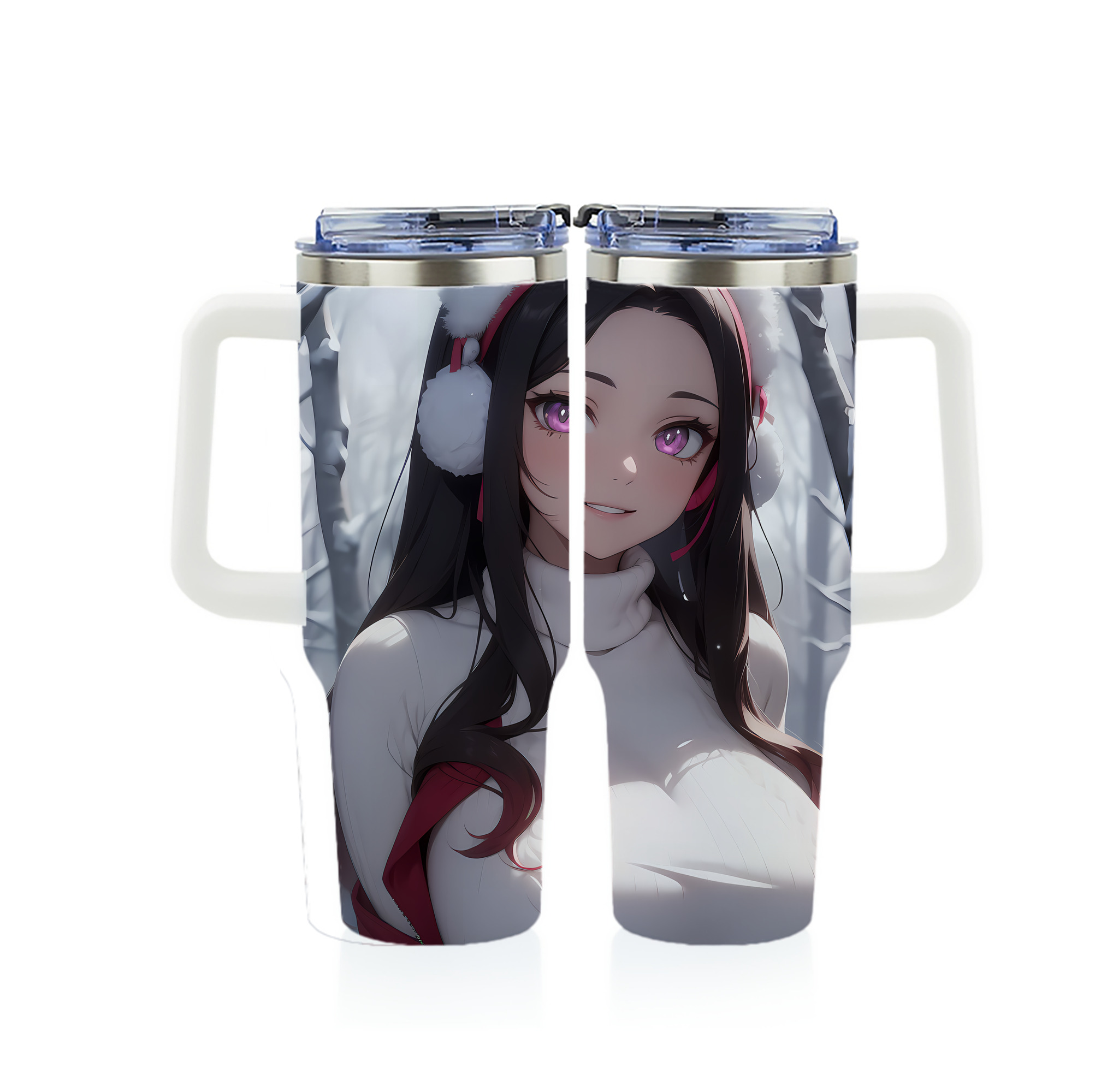 （画像用） 鬼滅の刃（きめつのやいば）竈門 禰󠄀豆子／かまど ねずこ Kamado Nezuko 1200ｍLフルプリント車用タンブラー