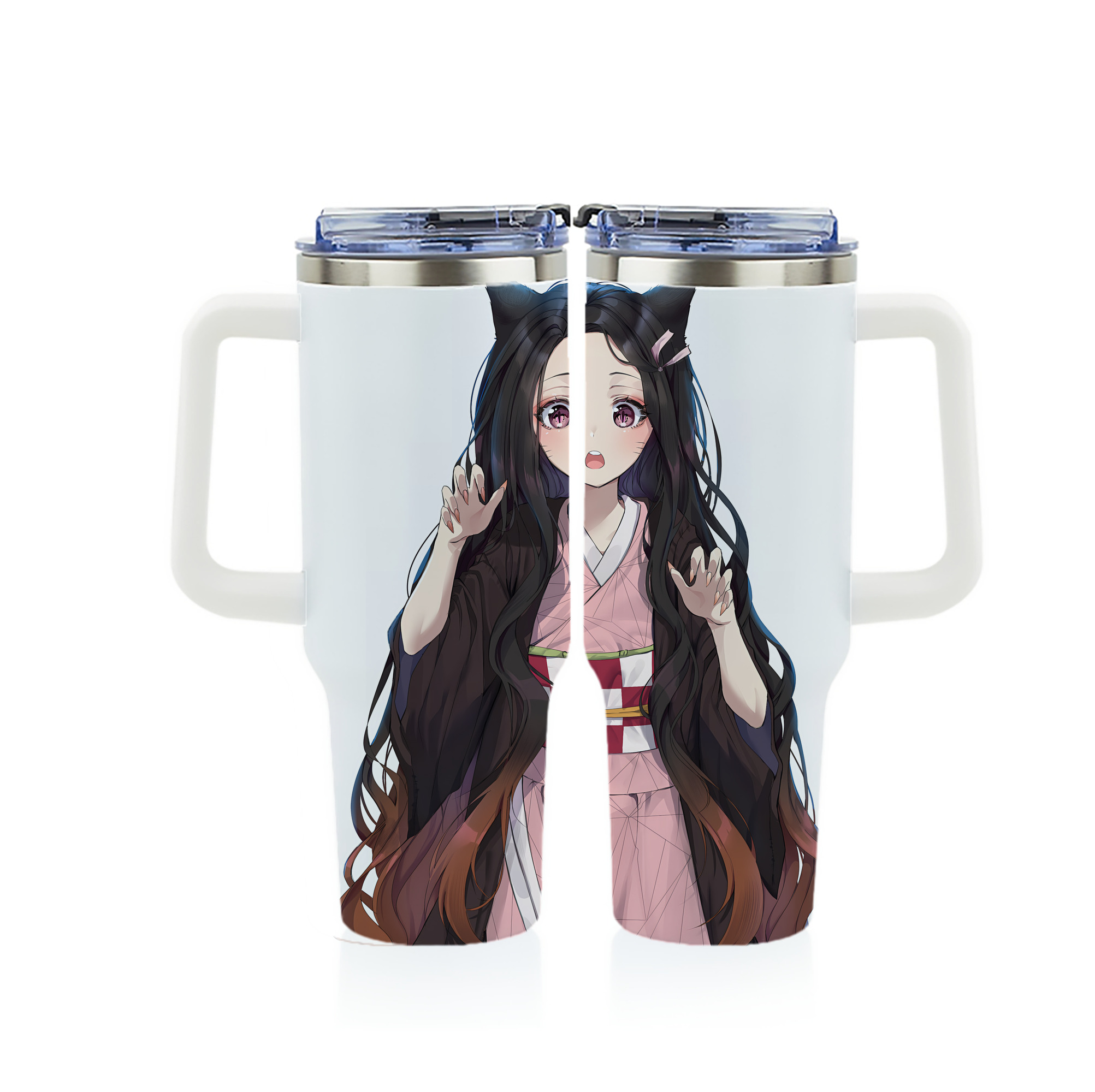 （画像用） 鬼滅の刃（きめつのやいば）竈門 禰󠄀豆子／かまど ねずこ Kamado Nezuko 1200ｍLフルプリント車用タンブラー