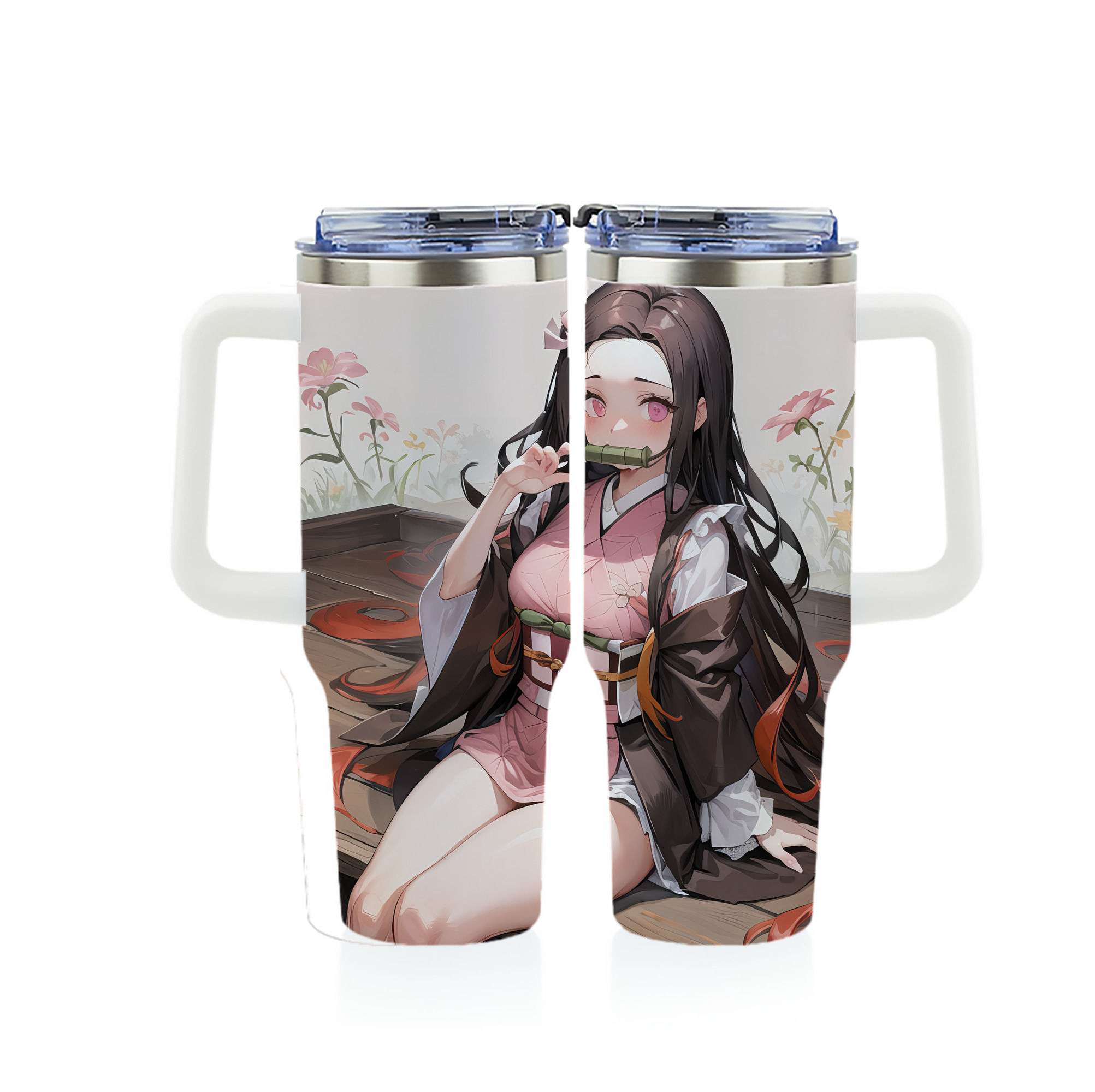 （画像用） 鬼滅の刃（きめつのやいば）竈門 禰󠄀豆子／かまど ねずこ Kamado Nezuko 1200ｍLフルプリント車用タンブラー